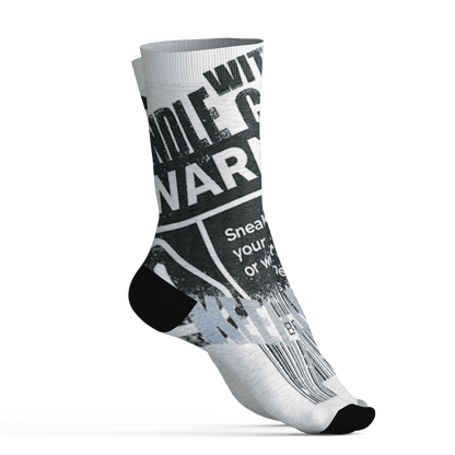 AJ 6 Reverse Oreo Socks Match Sneaker Addict 3D All-Over Print Warning - NastyJamz