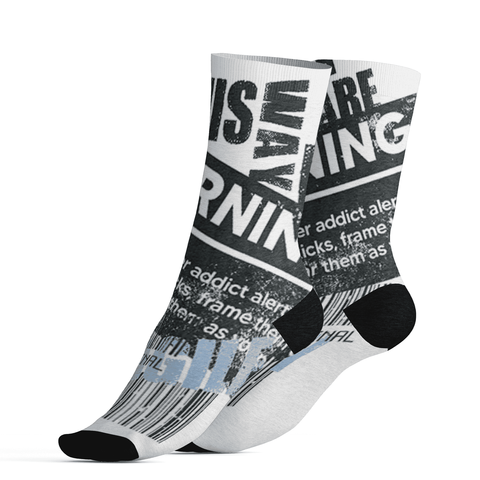 AJ 6 Reverse Oreo Socks Match Sneaker Addict 3D All-Over Print Warning - NastyJamz