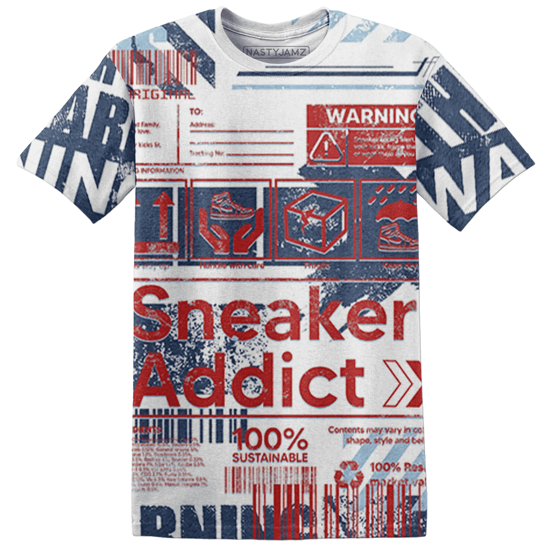 White-Navy-6s-T-Shirt-Match-Sneaker-Addict-3D-Warning