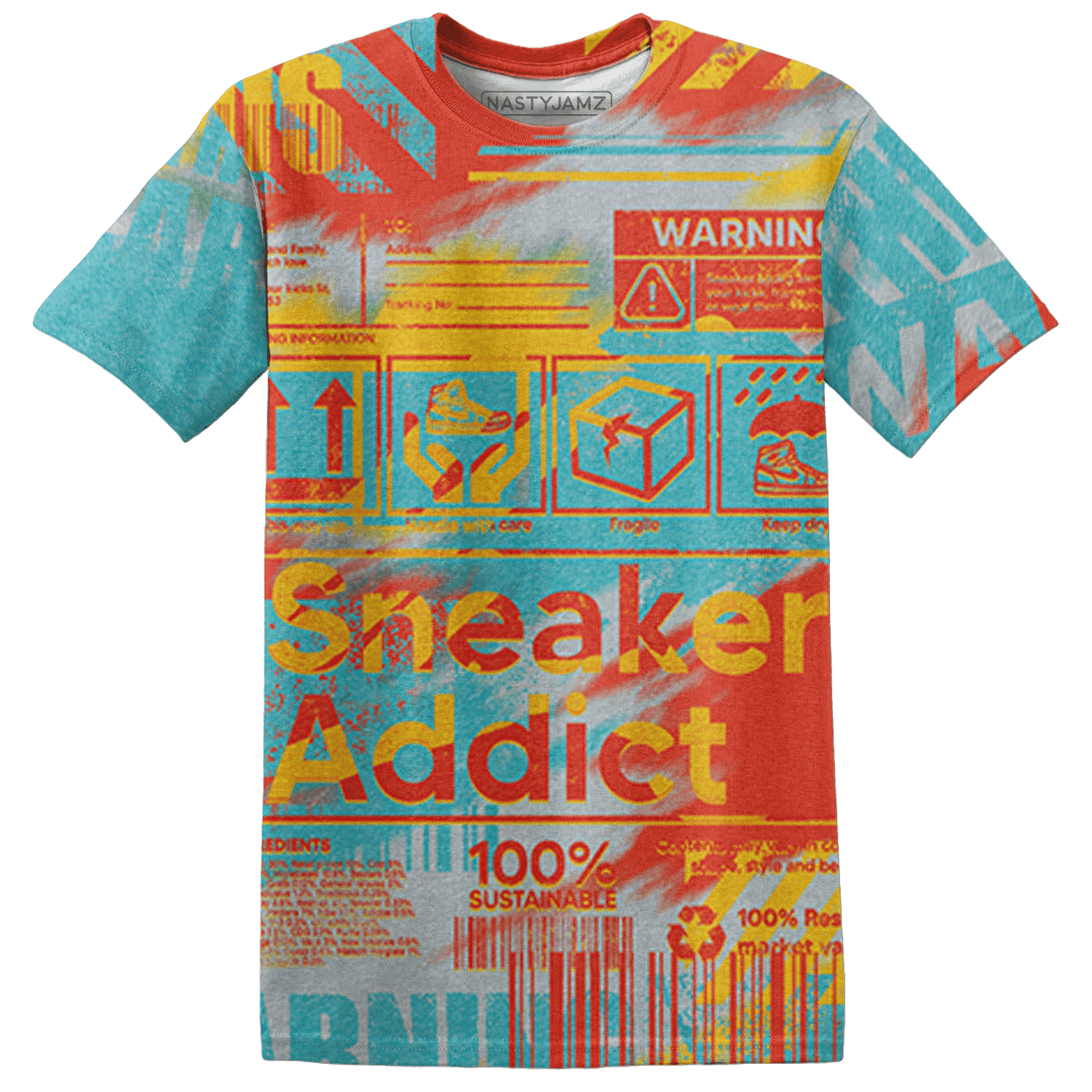 KB 8 Protro Venice Beach T Shirt Match Sneaker Addict 3D All-Over Print Warning - NastyJamz
