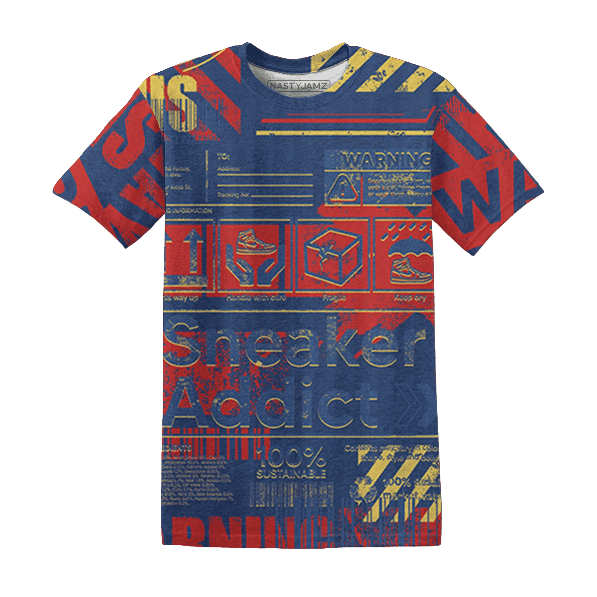 VaporMax-Air-Plus-Midnight-Navy-Gold-Black-T-Shirt-Match-Sneaker-Addict-3D-Warning