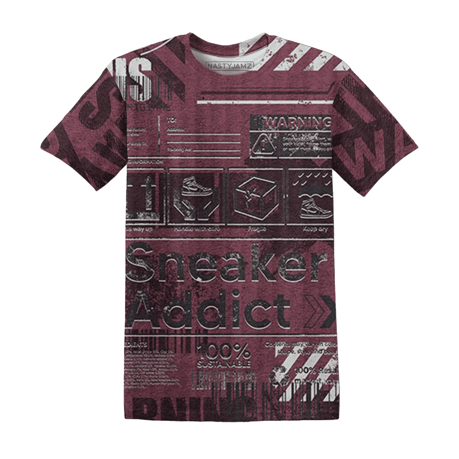 VaporMax-Night-Maron-Burgundy-T-Shirt-Match-Sneaker-Addict-3D-Warning