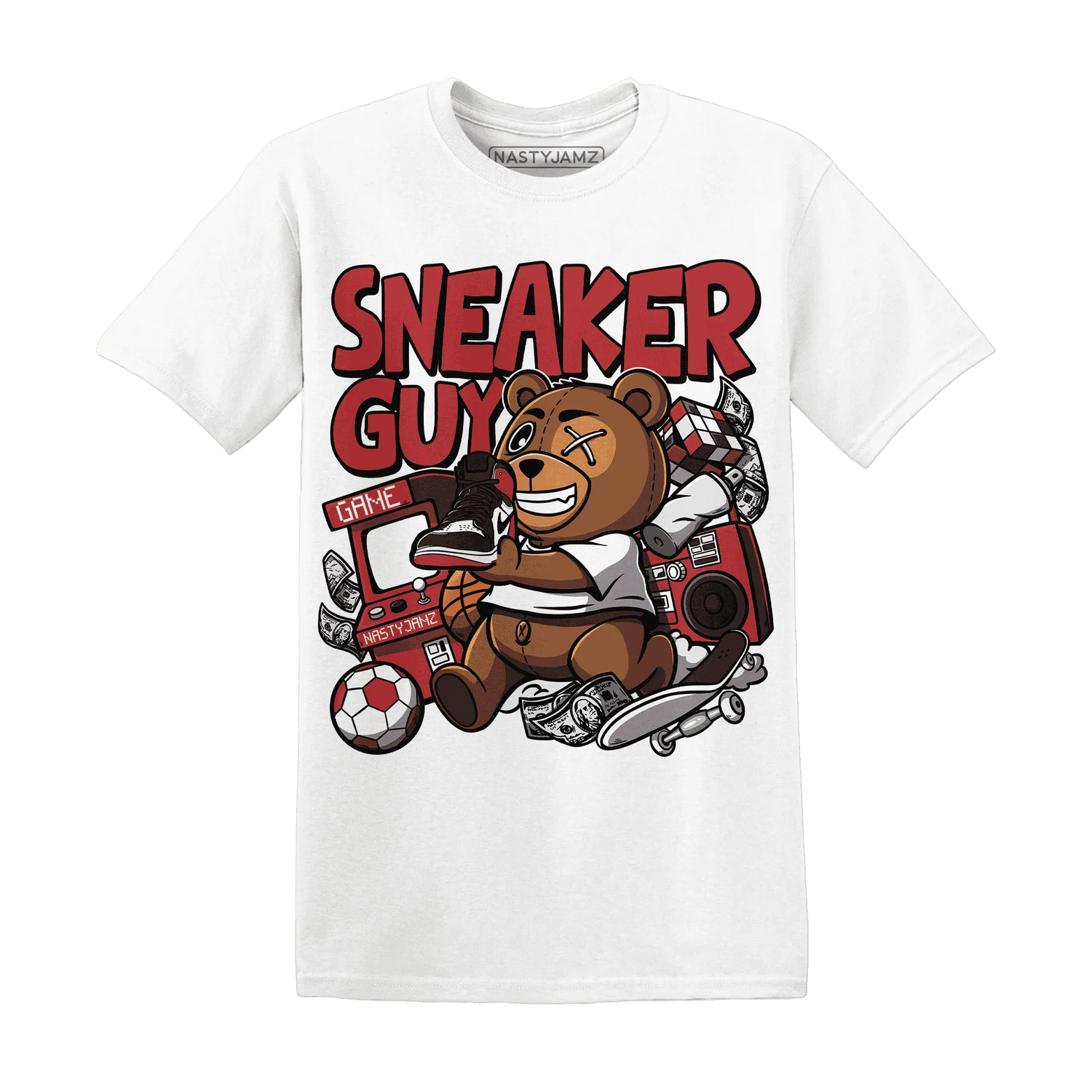 Black-Toe-Reimagined-Red-White-1s-NastyJamz-T-Shirt-Match-Sneaker-BER