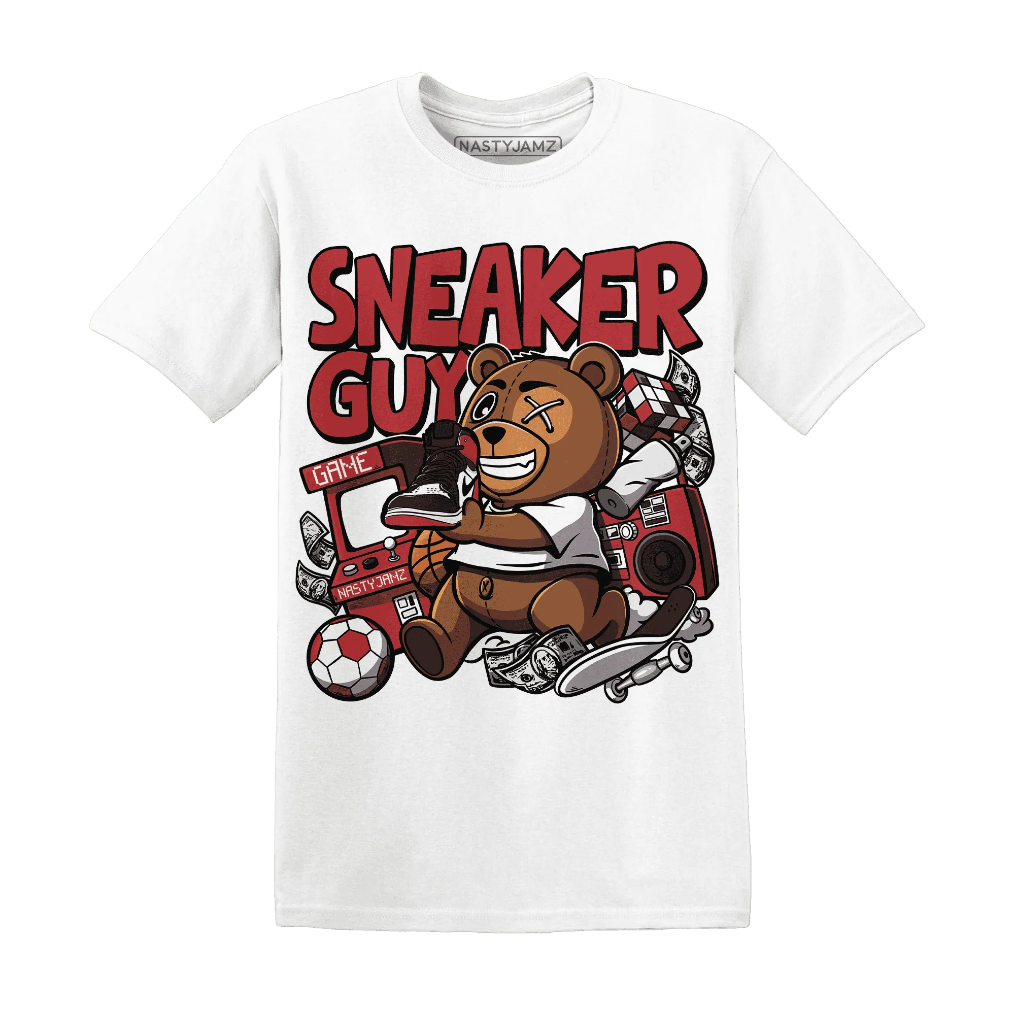 Black-Toe-Reimagined-Red-White-1s-NastyJamz-T-Shirt-Match-Sneaker-BER