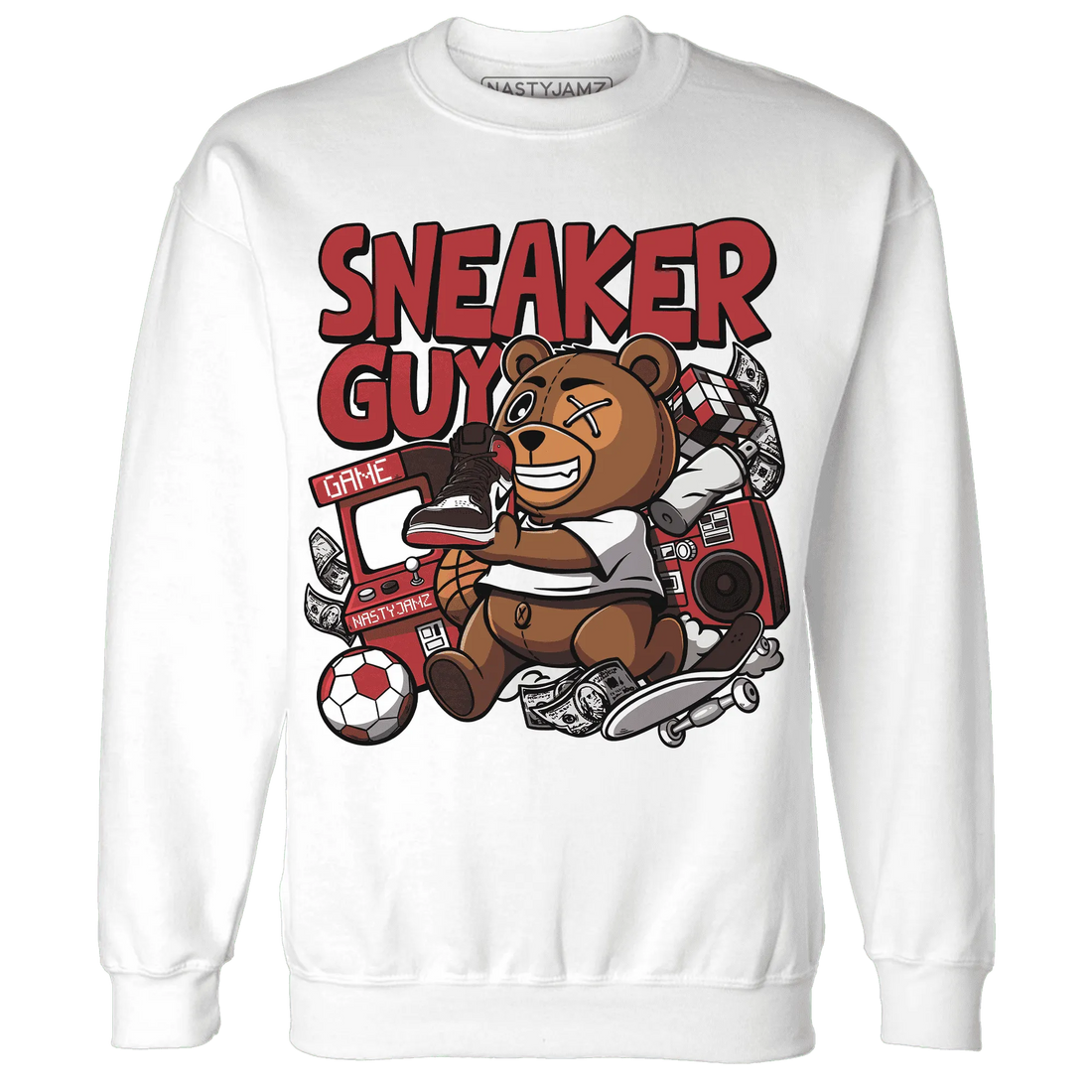 Black-Toe-Reimagined-Red-White-1s-NastyJamz-Sweatshirt-Match-Sneaker-BER