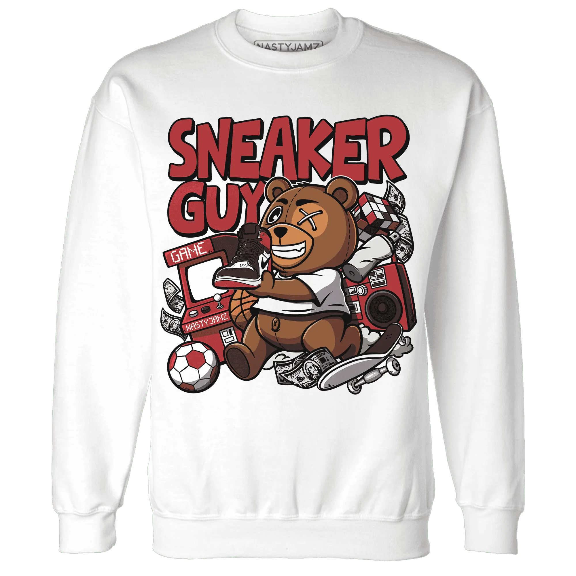 Black-Toe-Reimagined-Red-White-1s-NastyJamz-Sweatshirt-Match-Sneaker-BER