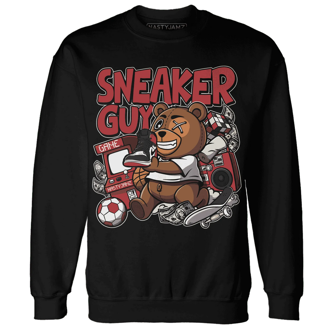 Black-Toe-Reimagined-Red-White-1s-NastyJamz-Sweatshirt-Match-Sneaker-BER