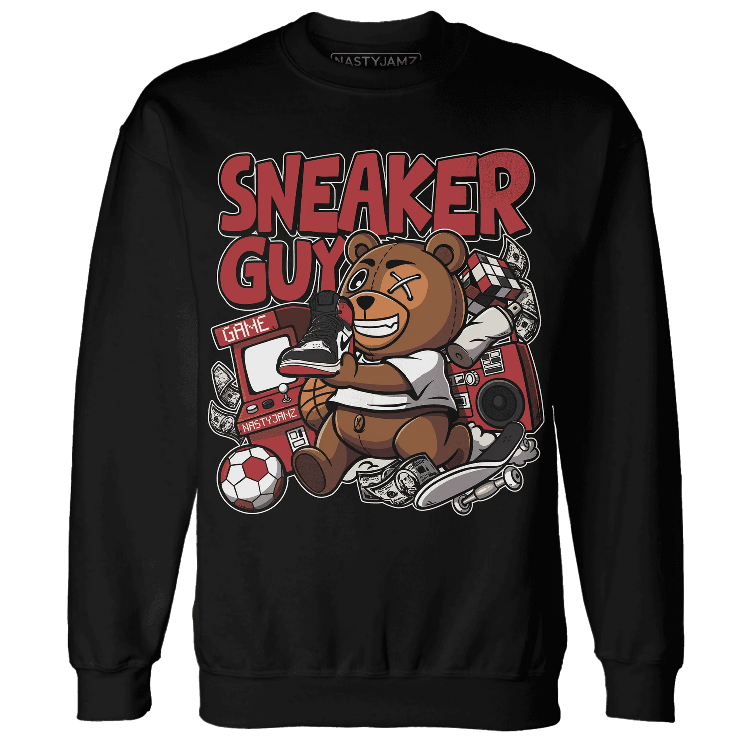 Black-Toe-Reimagined-Red-White-1s-NastyJamz-Sweatshirt-Match-Sneaker-BER