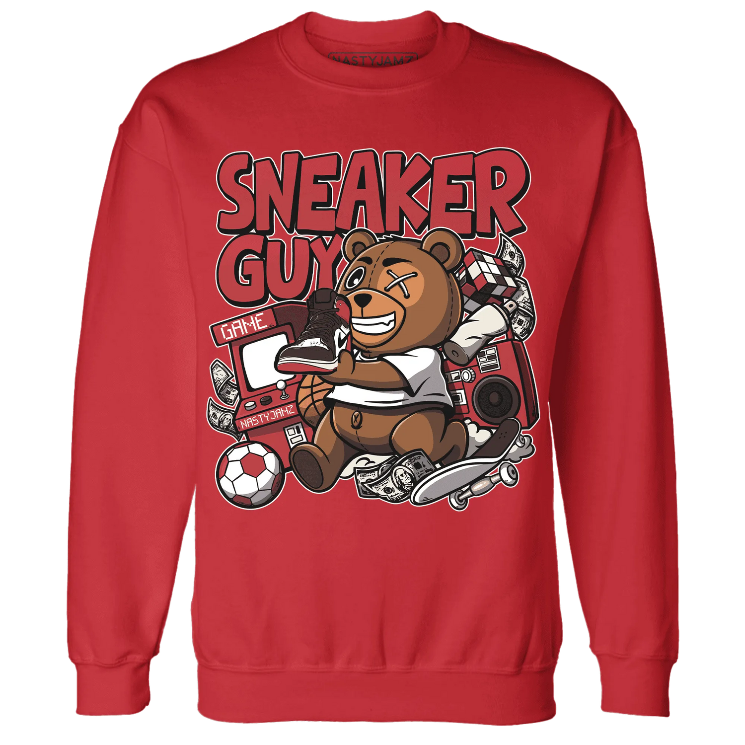 Black-Toe-Reimagined-Red-White-1s-NastyJamz-Sweatshirt-Match-Sneaker-BER