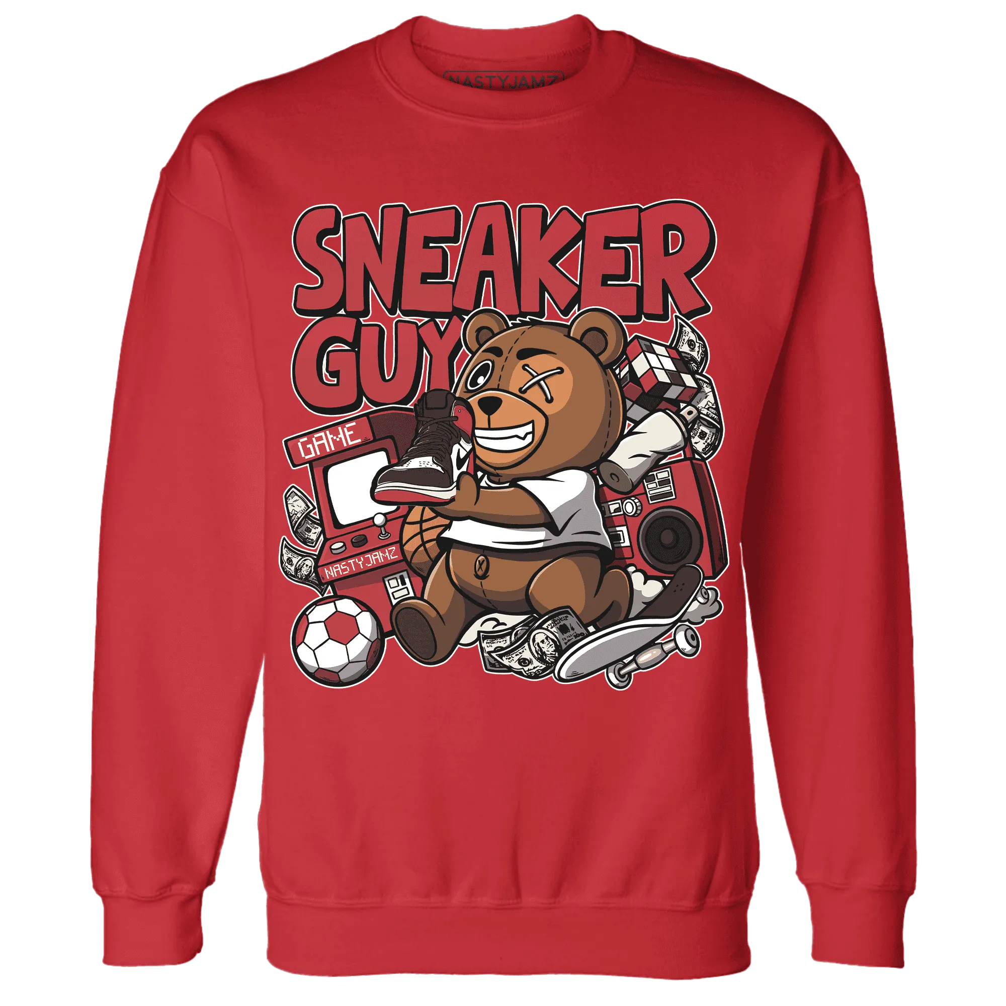 Black-Toe-Reimagined-Red-White-1s-NastyJamz-Sweatshirt-Match-Sneaker-BER