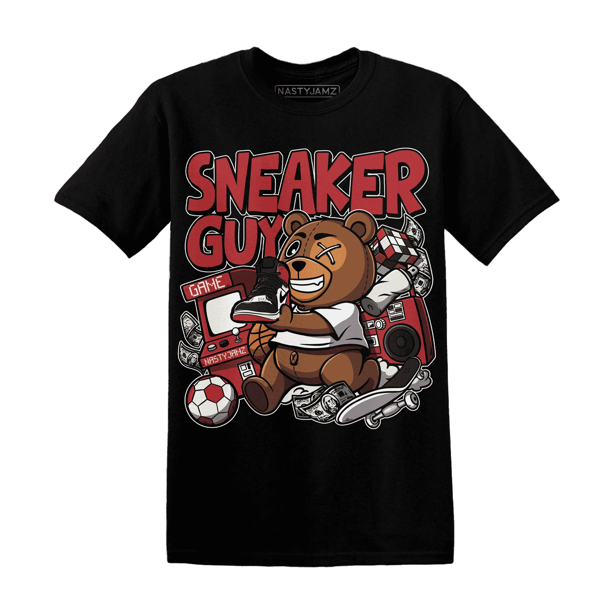 Black-Toe-Reimagined-Red-White-1s-NastyJamz-T-Shirt-Match-Sneaker-BER