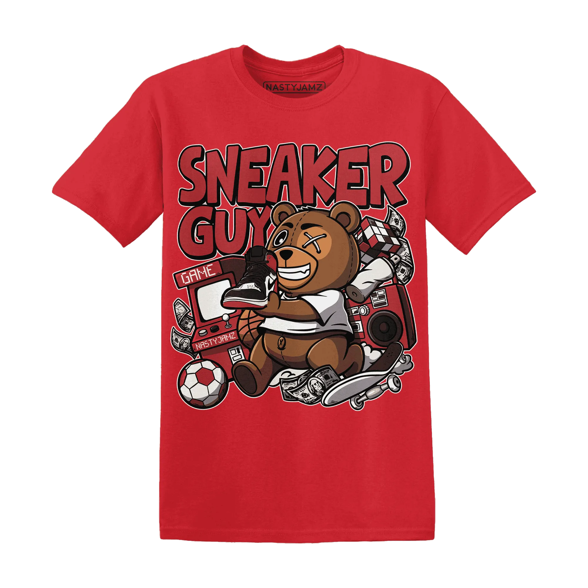 Black-Toe-Reimagined-Red-White-1s-NastyJamz-T-Shirt-Match-Sneaker-BER