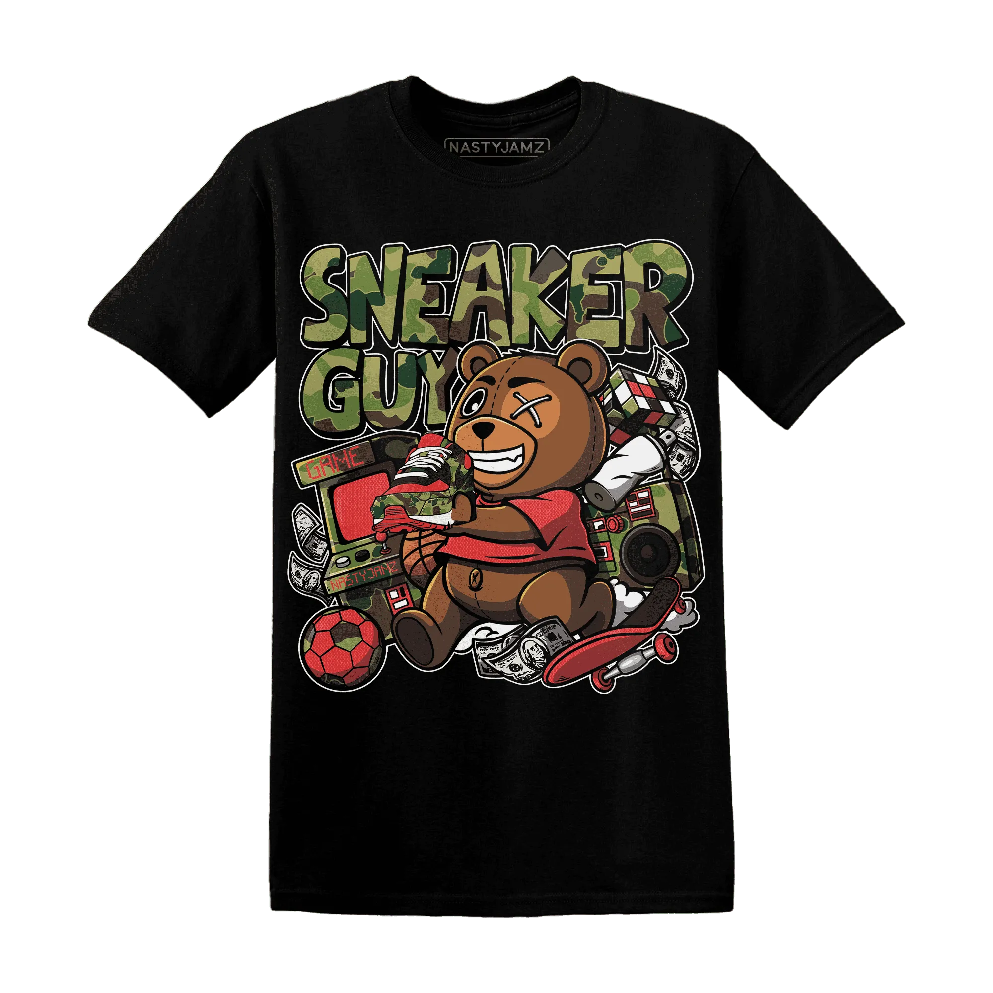 AM-90-Dark-Sage-Solar-Red-NastyJamz-T-Shirt-Match-Sneaker-BER