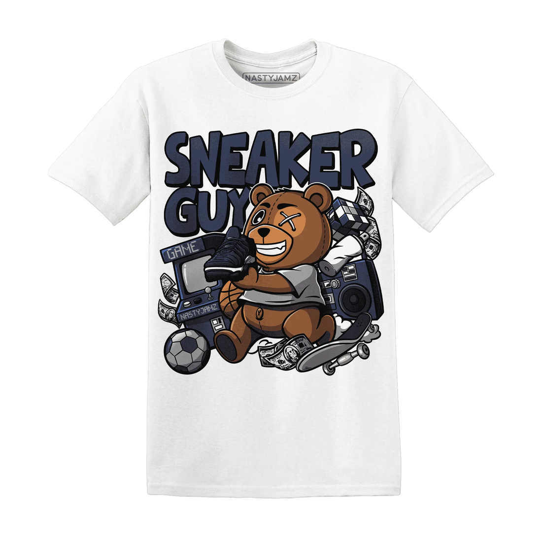 VaporMax-Plus-Midnight-Navy-White-Metallic-Silver-NastyJamz-T-Shirt-Match-Sneaker-BER