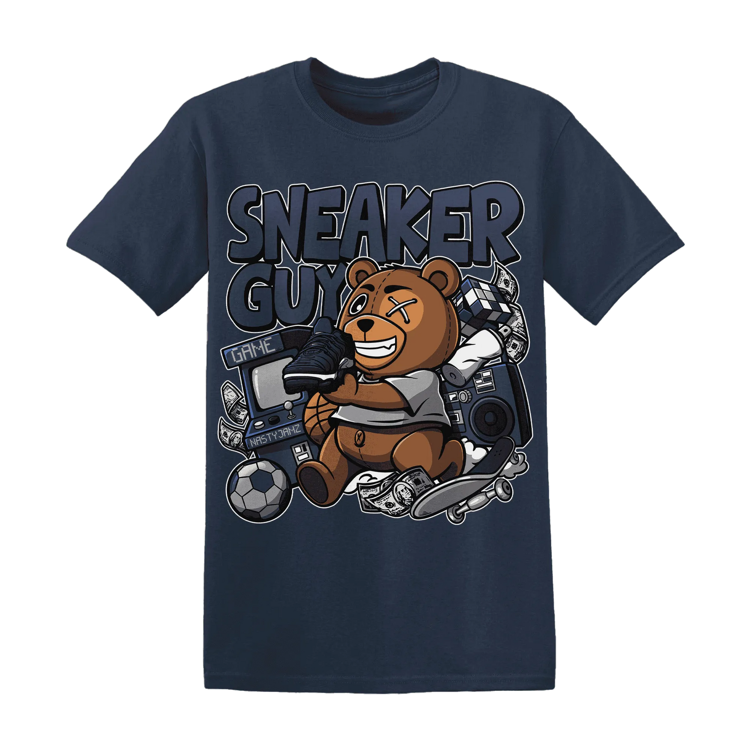 VaporMax-Plus-Midnight-Navy-White-Metallic-Silver-NastyJamz-T-Shirt-Match-Sneaker-BER