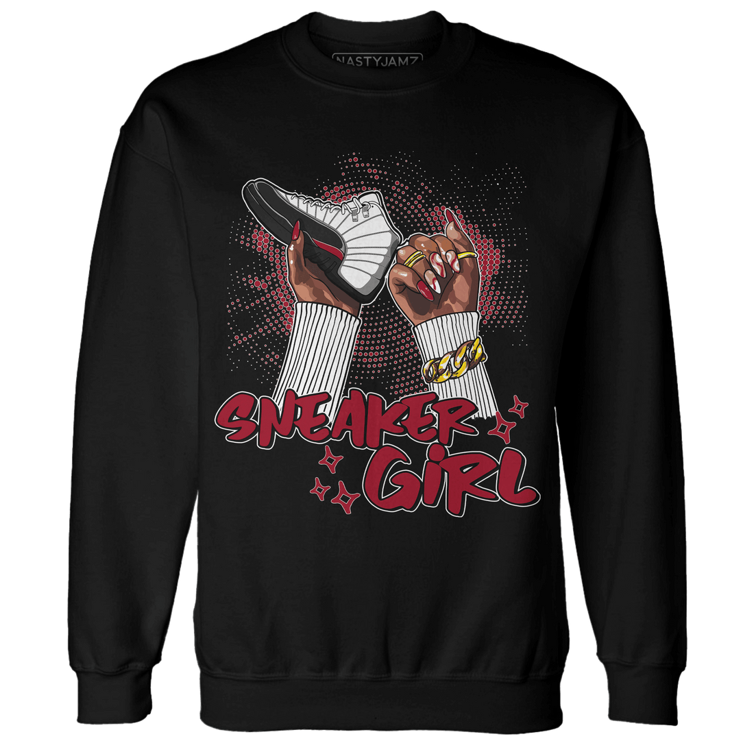 Retro Red Taxi 12s Sweatshirt Match Sneaker Girl Nail - NastyJamz