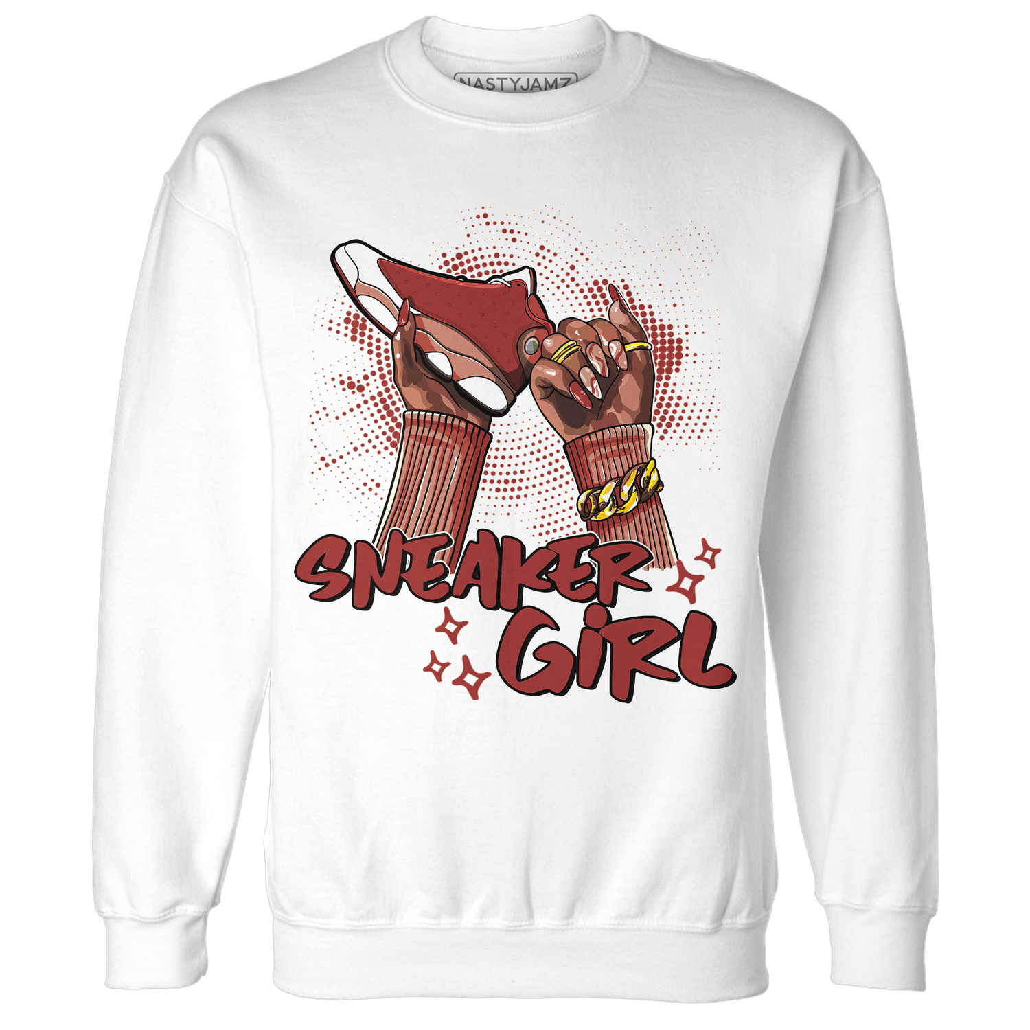 Dune Red 13s Sweatshirt Match Sneaker Girl Nail - NastyJamz