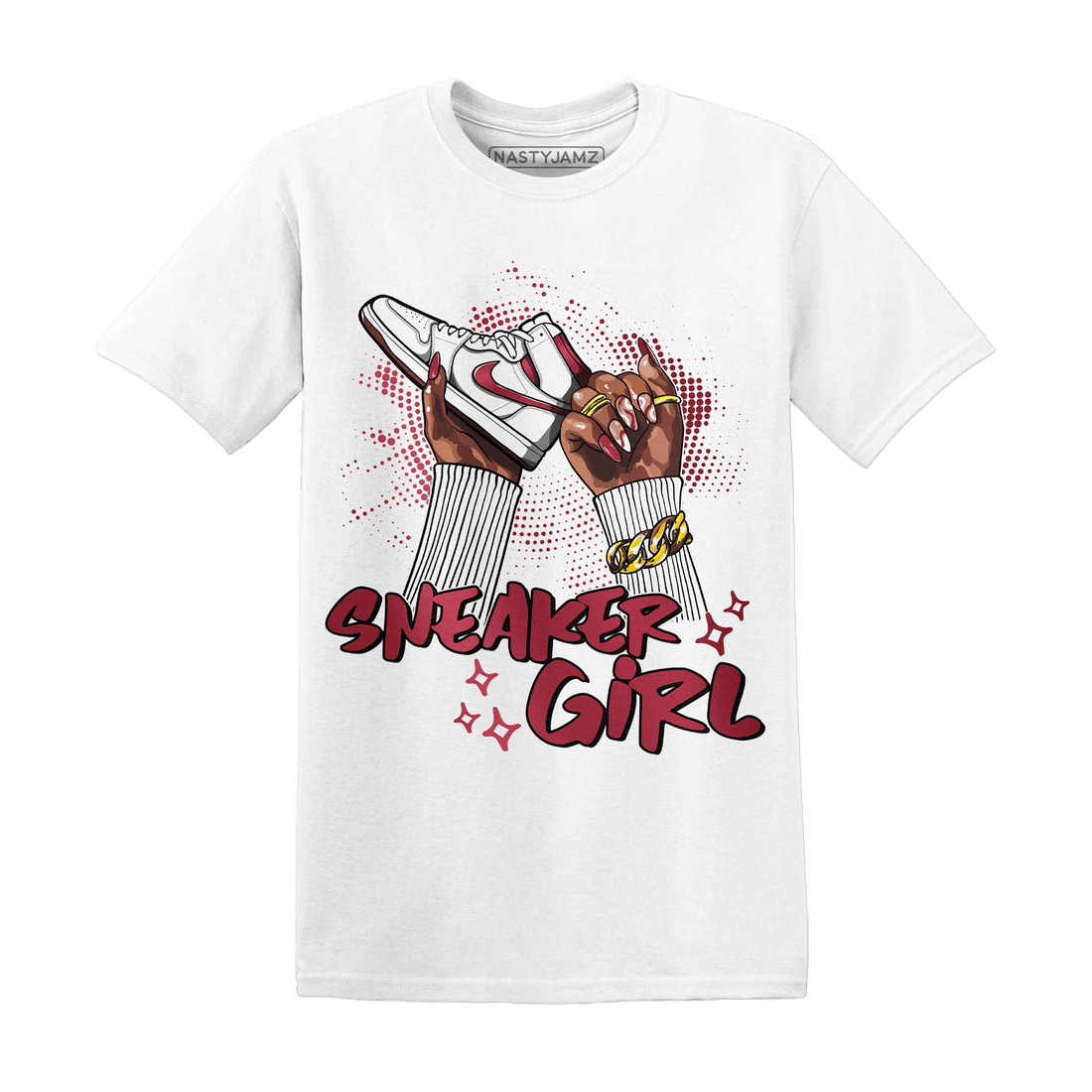 High 85 Metallic Burgundy 1s T Shirt Match Sneaker Girl Nail - NastyJamz