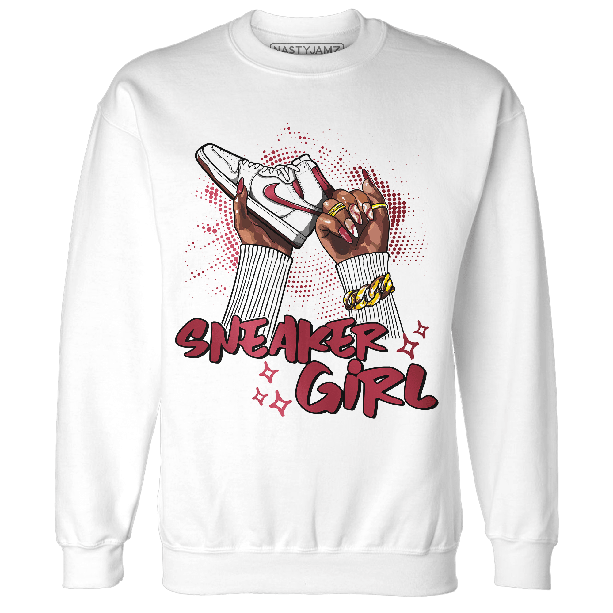 High 85 Metallic Burgundy 1s Sweatshirt Match Sneaker Girl Nail - NastyJamz