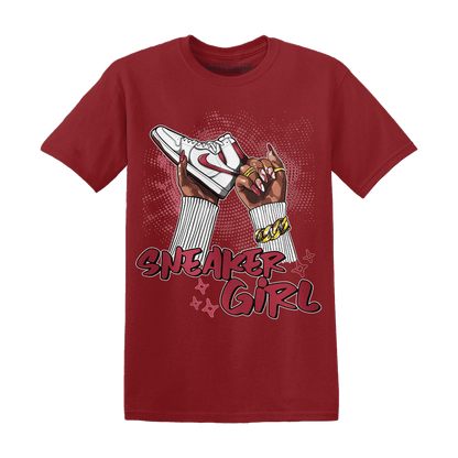 High 85 Metallic Burgundy 1s T Shirt Match Sneaker Girl Nail - NastyJamz
