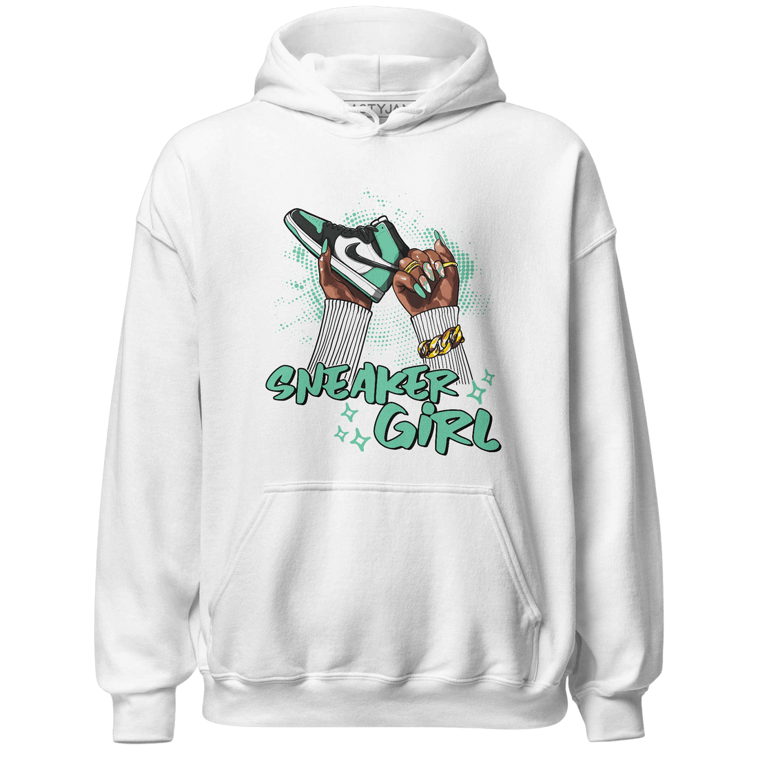 High OG Green Glow 1s Hoodie Match Sneaker Girl Nail - NastyJamz