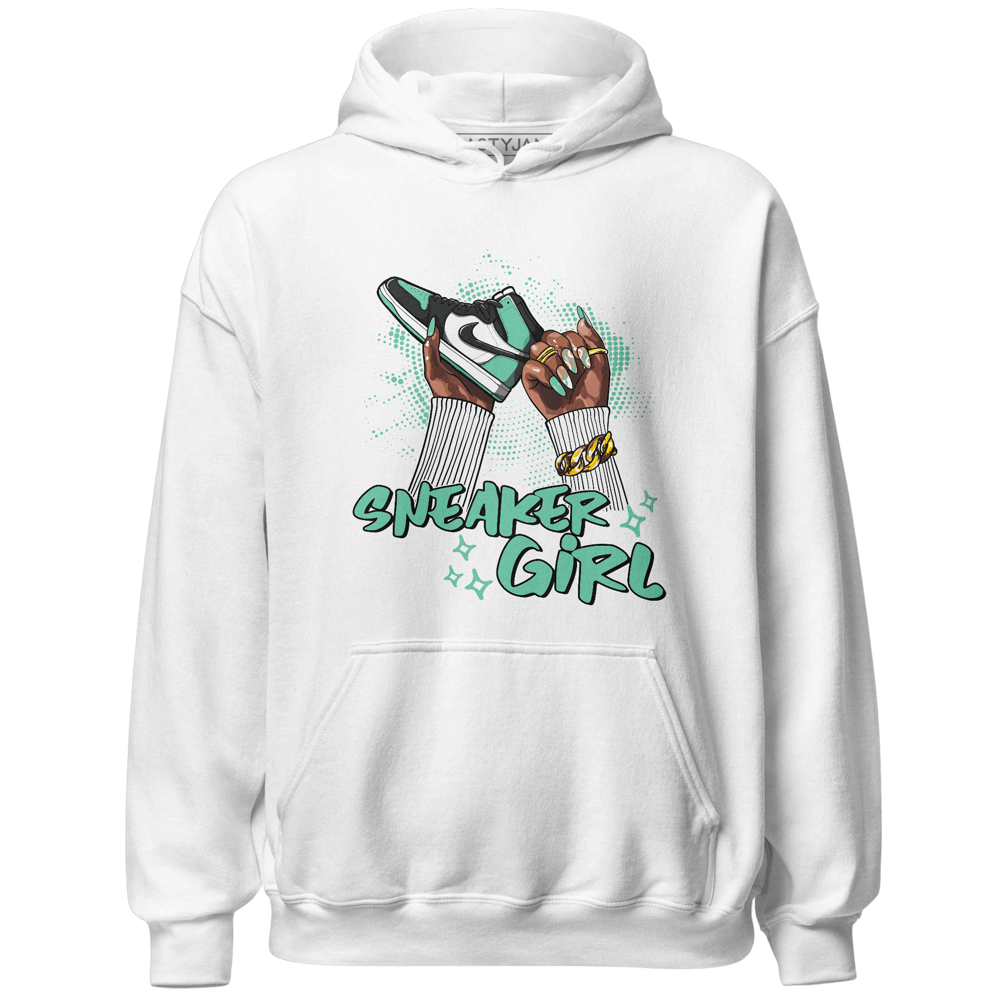 High OG Green Glow 1s Hoodie Match Sneaker Girl Nail - NastyJamz