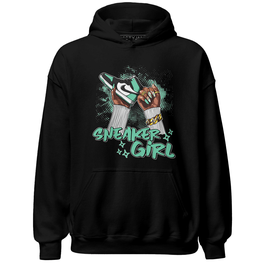 High OG Green Glow 1s Hoodie Match Sneaker Girl Nail - NastyJamz