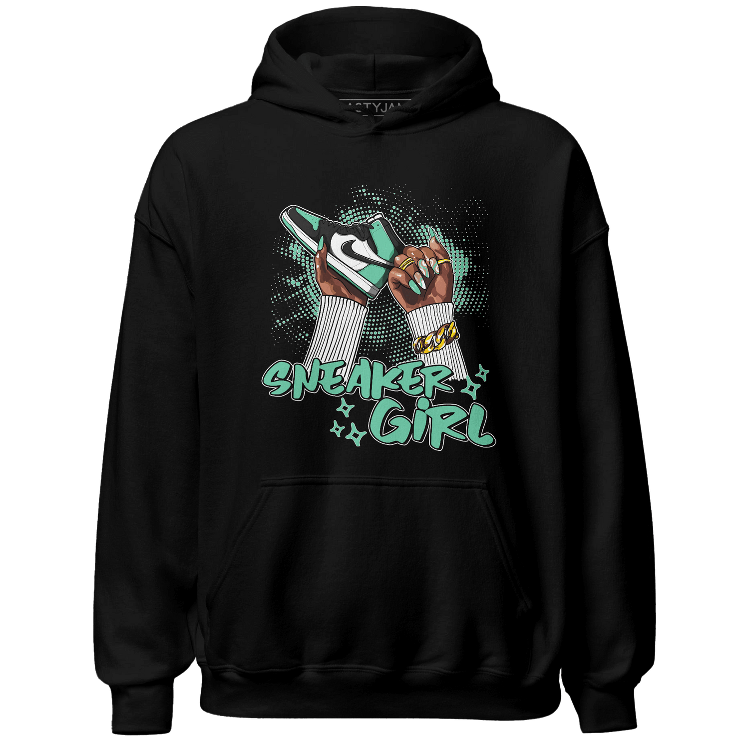 High OG Green Glow 1s Hoodie Match Sneaker Girl Nail - NastyJamz