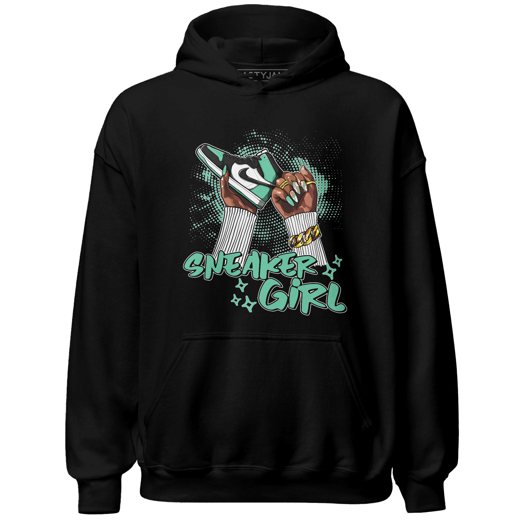 High OG Green Glow 1s Hoodie Match Sneaker Girl Nail - NastyJamz