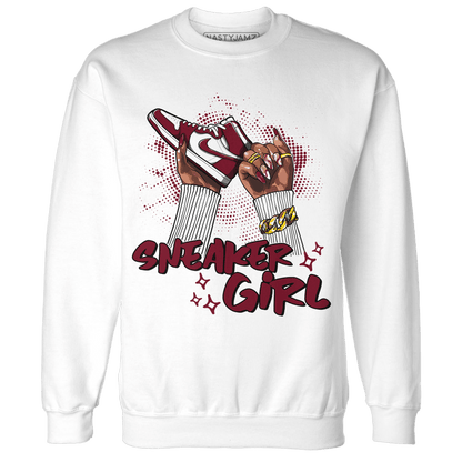 High White Team Red 1s Sweatshirt Match Sneaker Girl Nail - NastyJamz