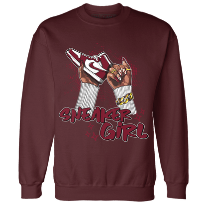 High White Team Red 1s Sweatshirt Match Sneaker Girl Nail - NastyJamz