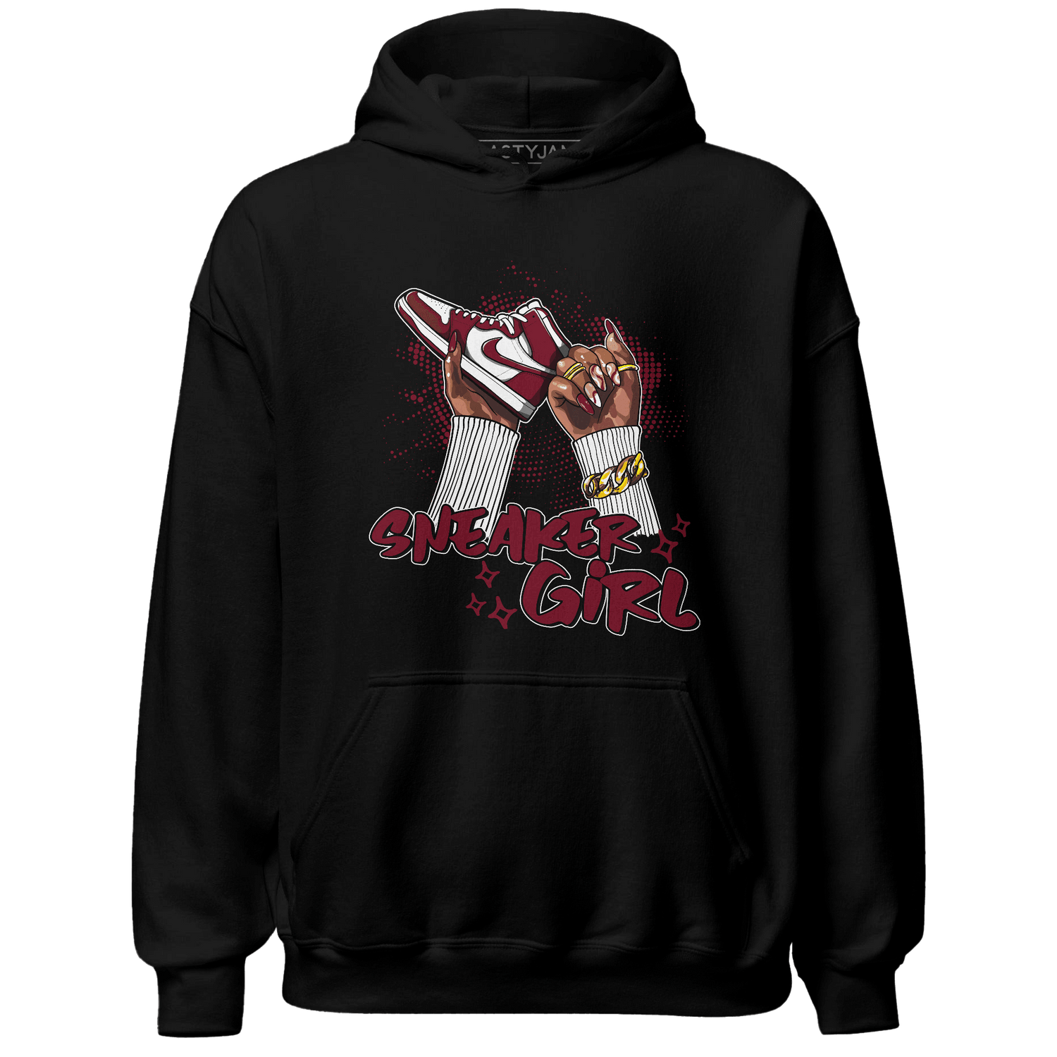 High White Team Red 1s Hoodie Match Sneaker Girl Nail - NastyJamz