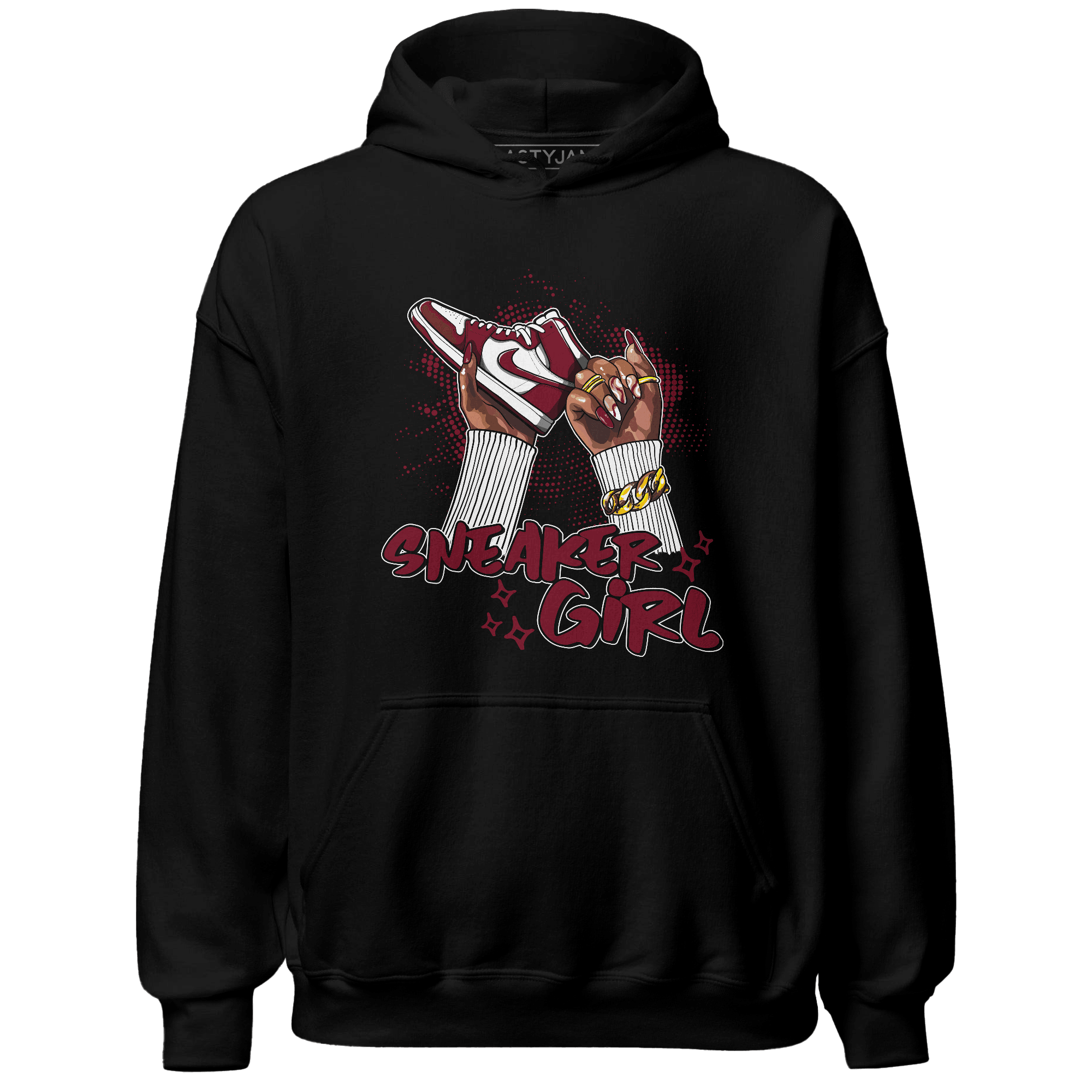 High White Team Red 1s Hoodie Match Sneaker Girl Nail - NastyJamz