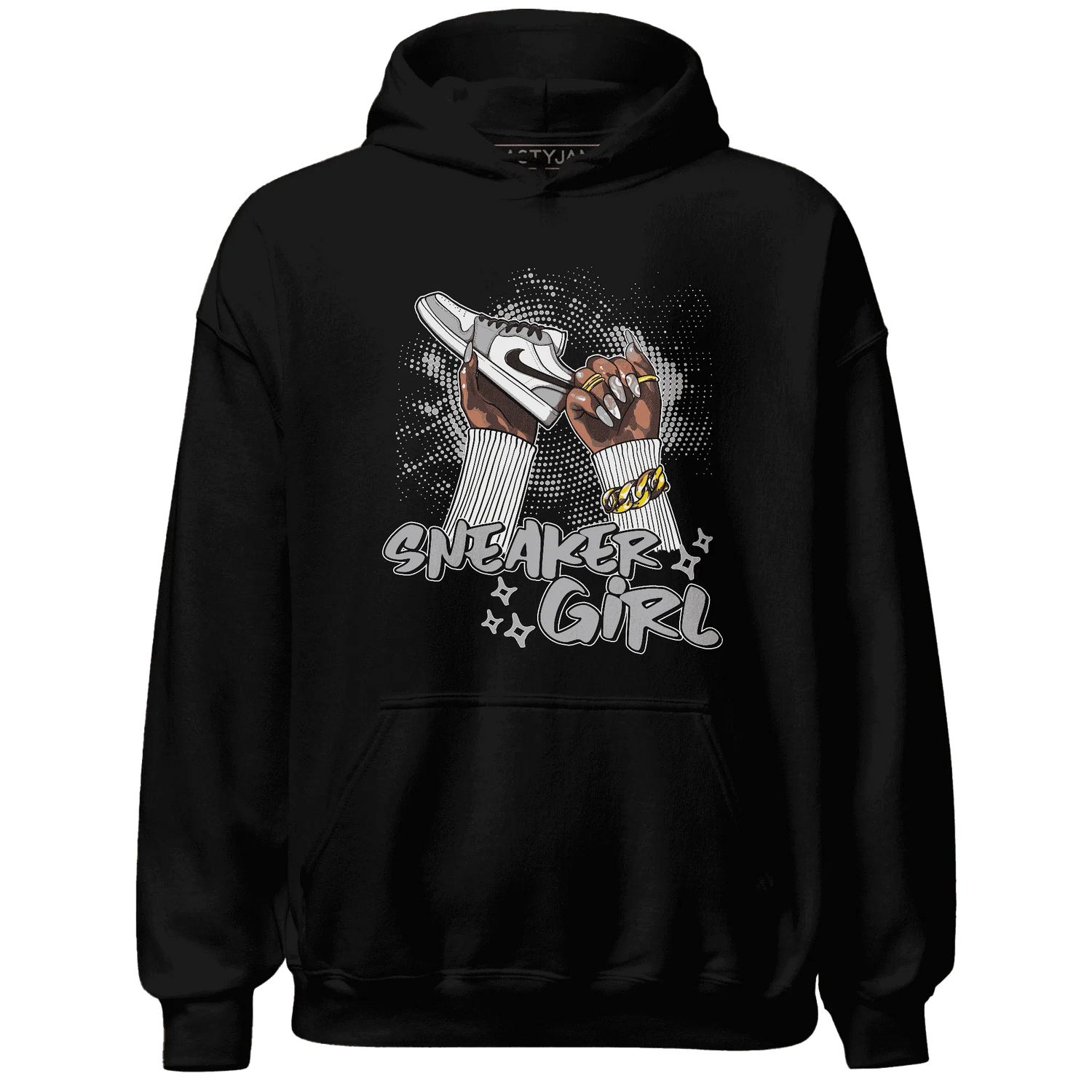 Wolf-Grey-1s-Hoodie-Match-Sneaker-Girl-Nail