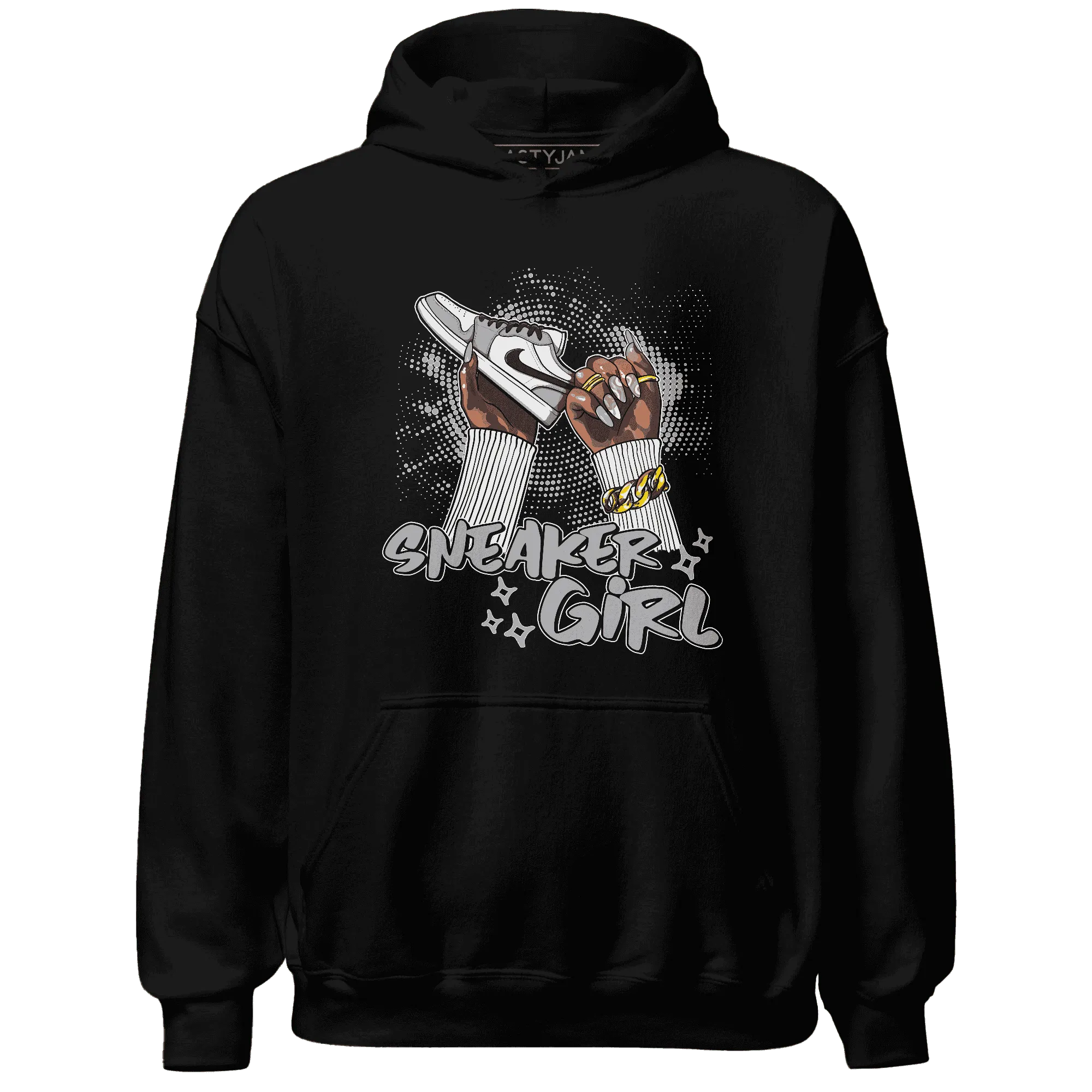 Wolf-Grey-1s-Hoodie-Match-Sneaker-Girl-Nail
