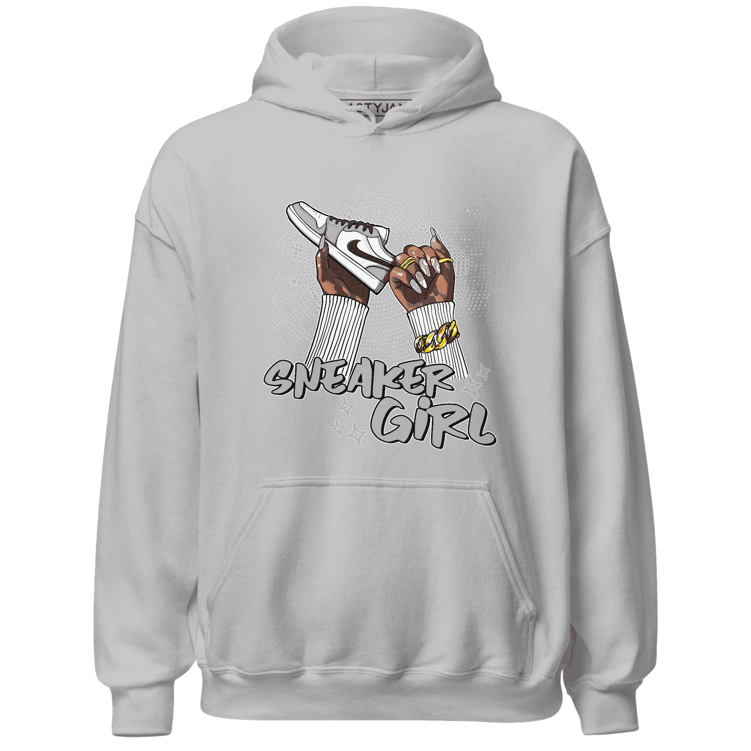 Wolf-Grey-1s-Hoodie-Match-Sneaker-Girl-Nail