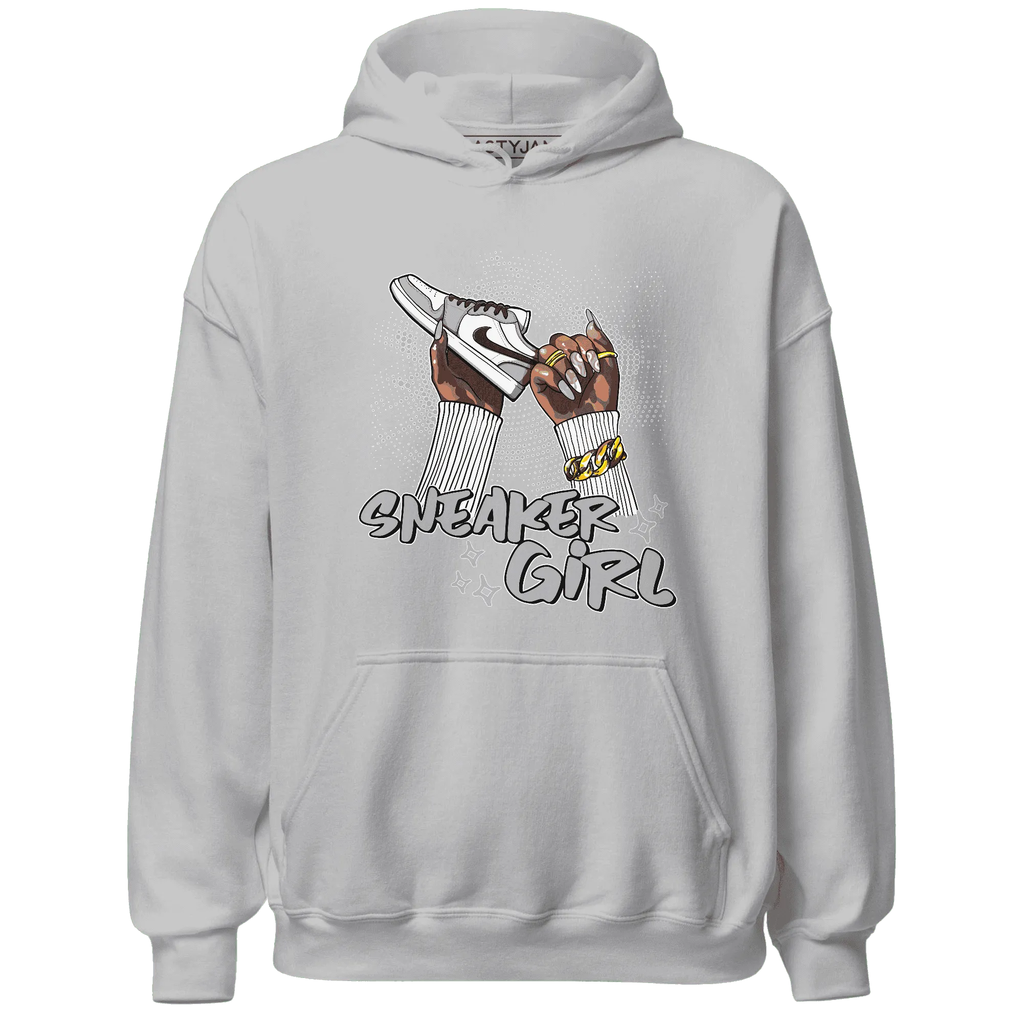 Wolf-Grey-1s-Hoodie-Match-Sneaker-Girl-Nail