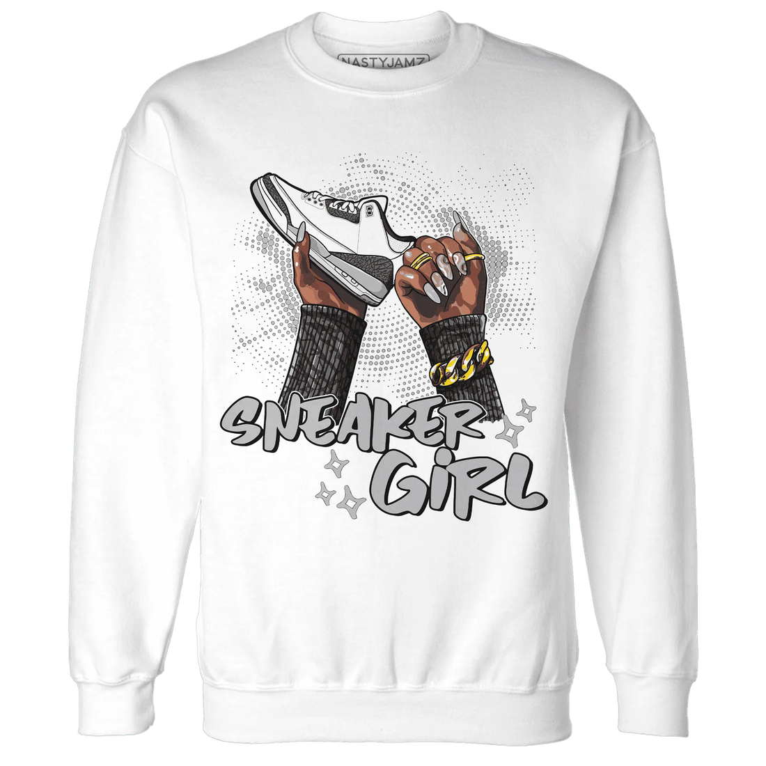 Cement-Grey-3s-Sweatshirt-Match-Sneaker-Girl-Nail