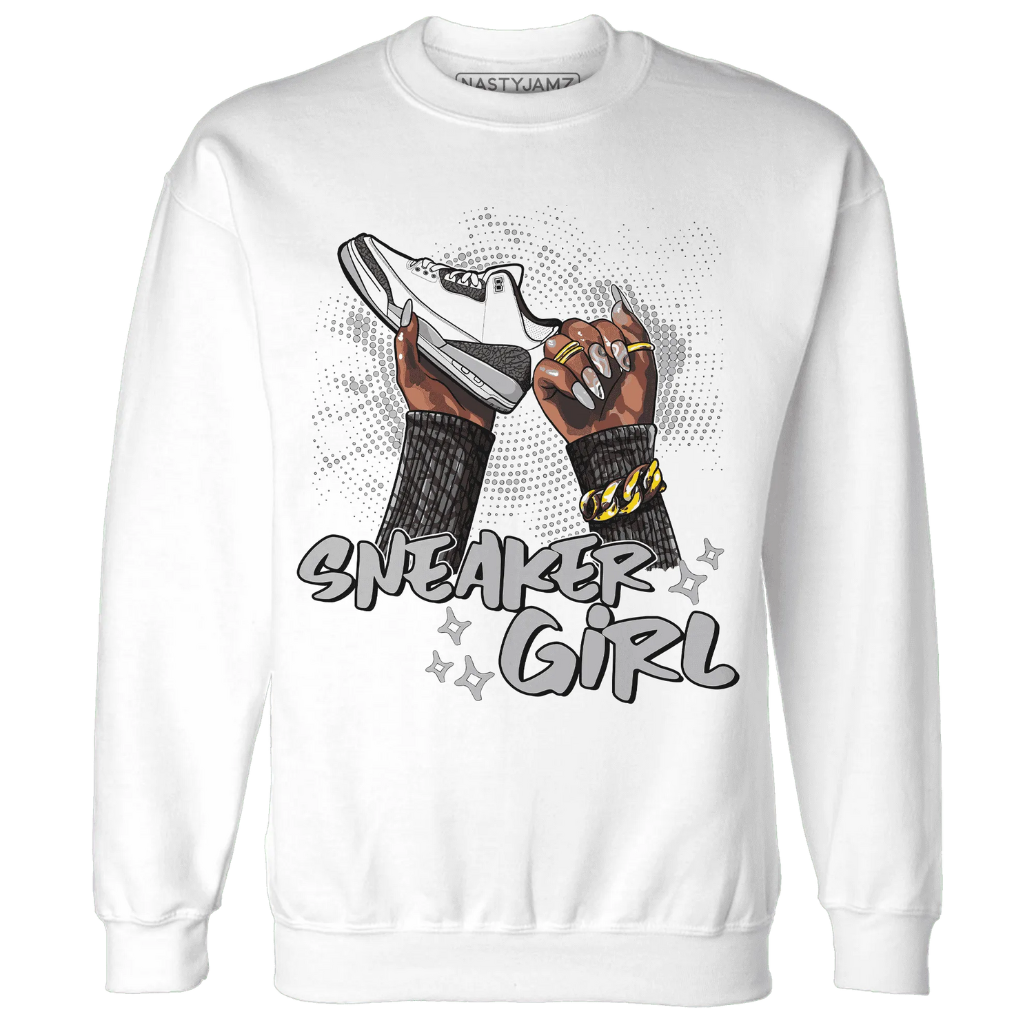 Cement-Grey-3s-Sweatshirt-Match-Sneaker-Girl-Nail