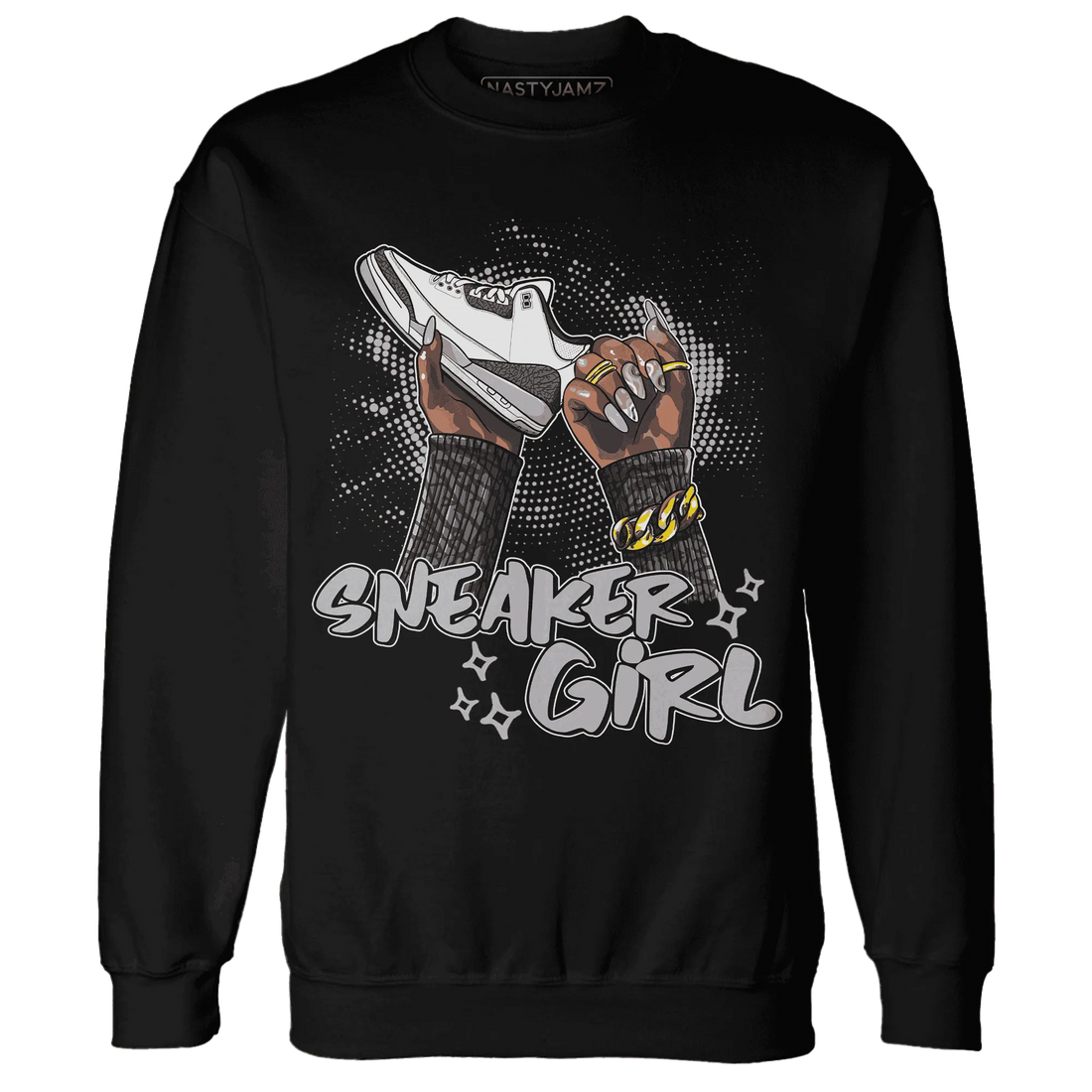 Cement-Grey-3s-Sweatshirt-Match-Sneaker-Girl-Nail