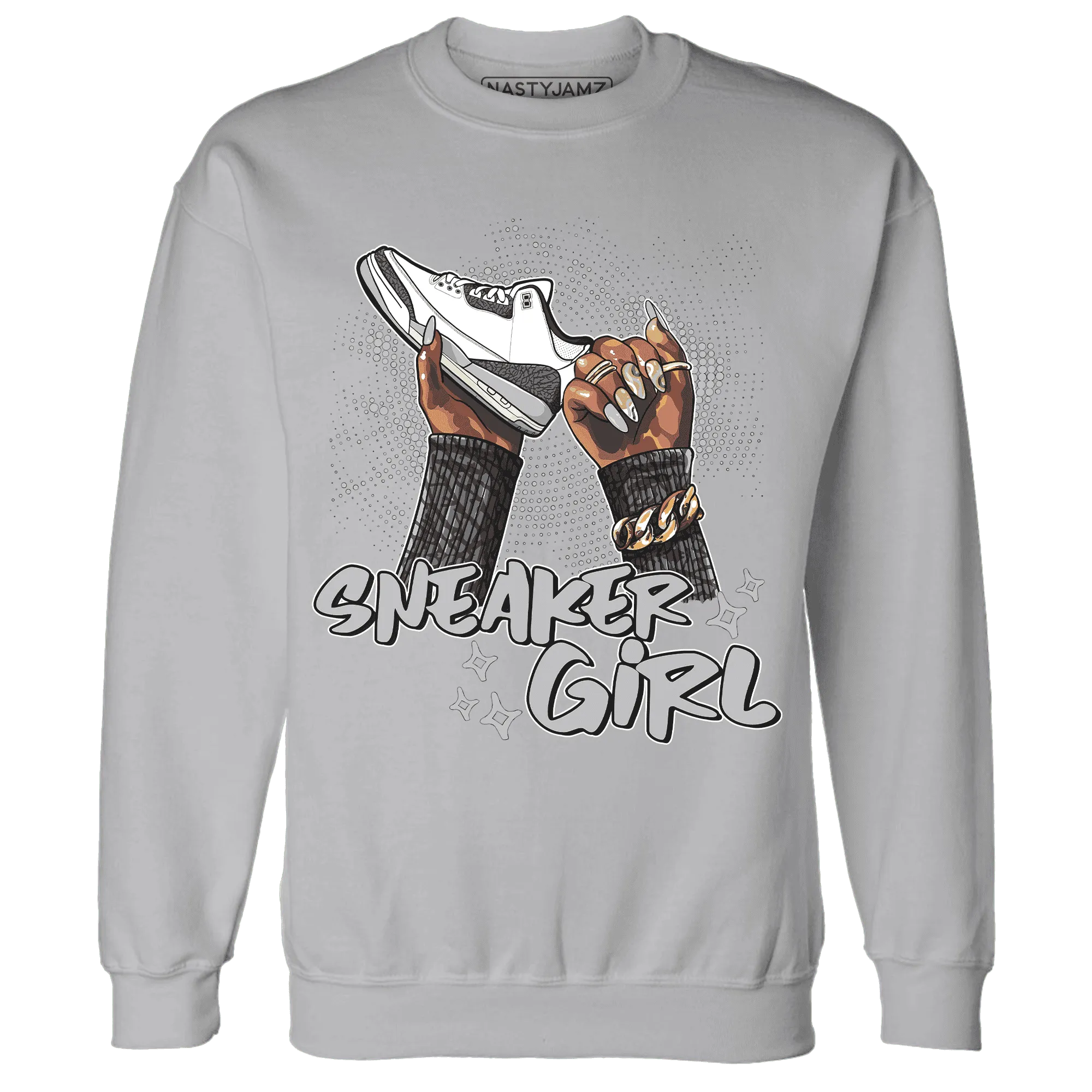 Cement-Grey-3s-Sweatshirt-Match-Sneaker-Girl-Nail