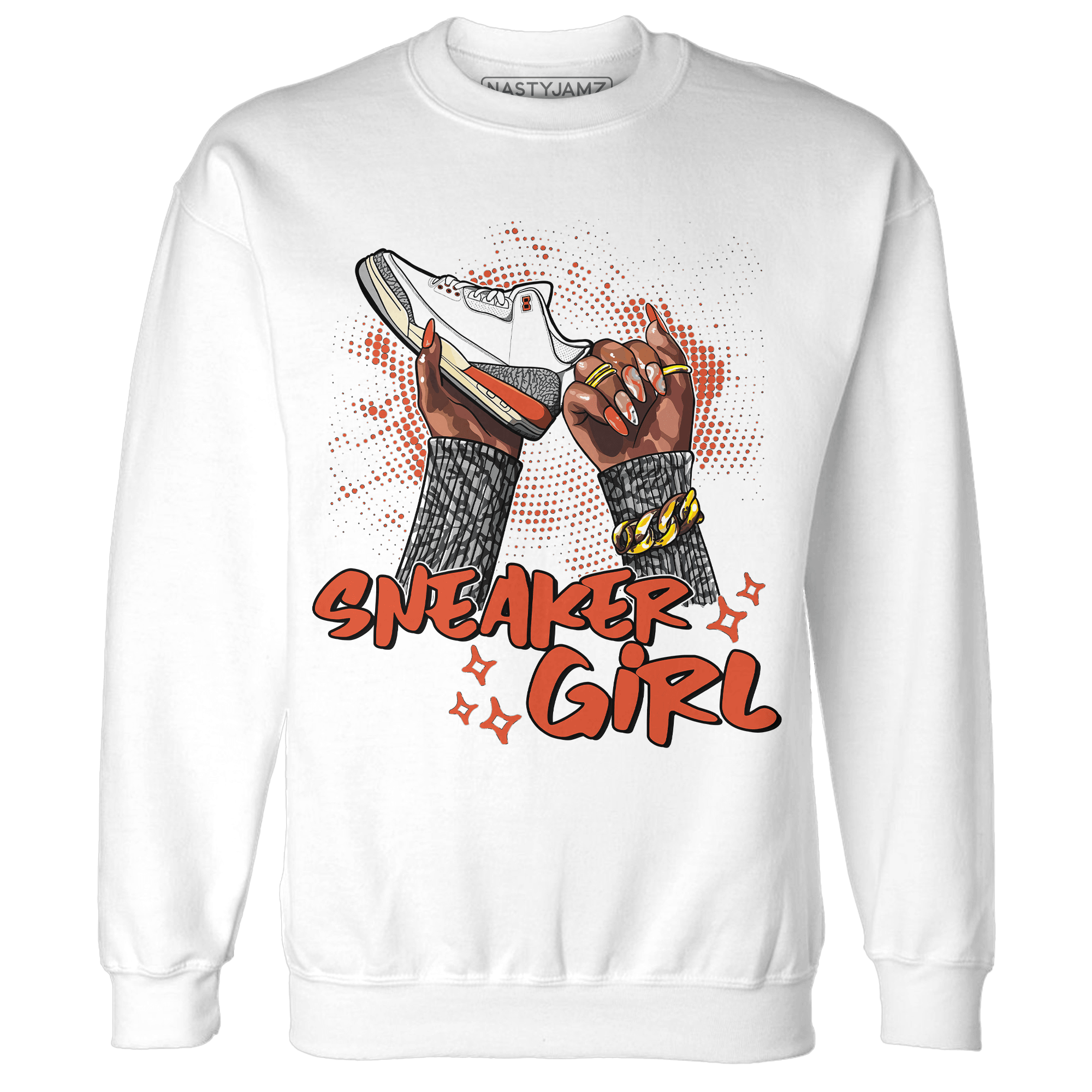 Georgia Peach 3s Sweatshirt Match Sneaker Girl Nail - NastyJamz