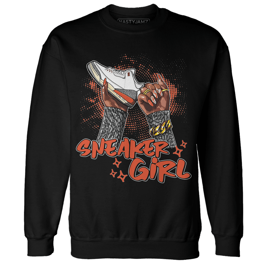 Georgia Peach 3s Sweatshirt Match Sneaker Girl Nail - NastyJamz
