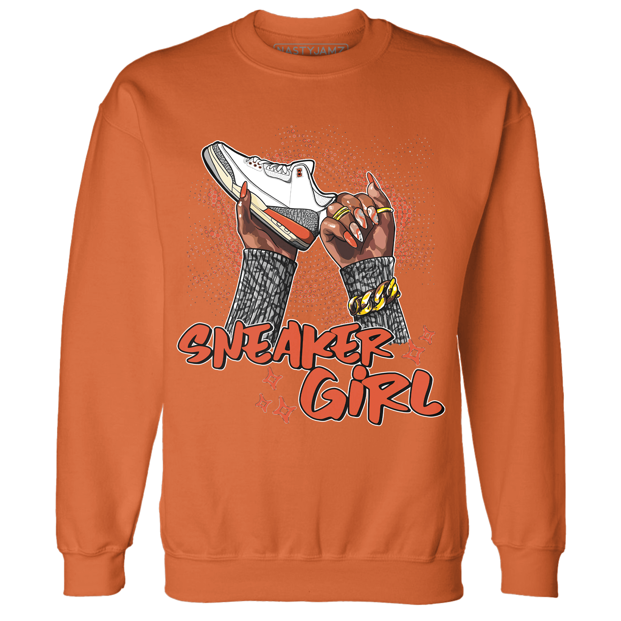 Georgia Peach 3s Sweatshirt Match Sneaker Girl Nail - NastyJamz