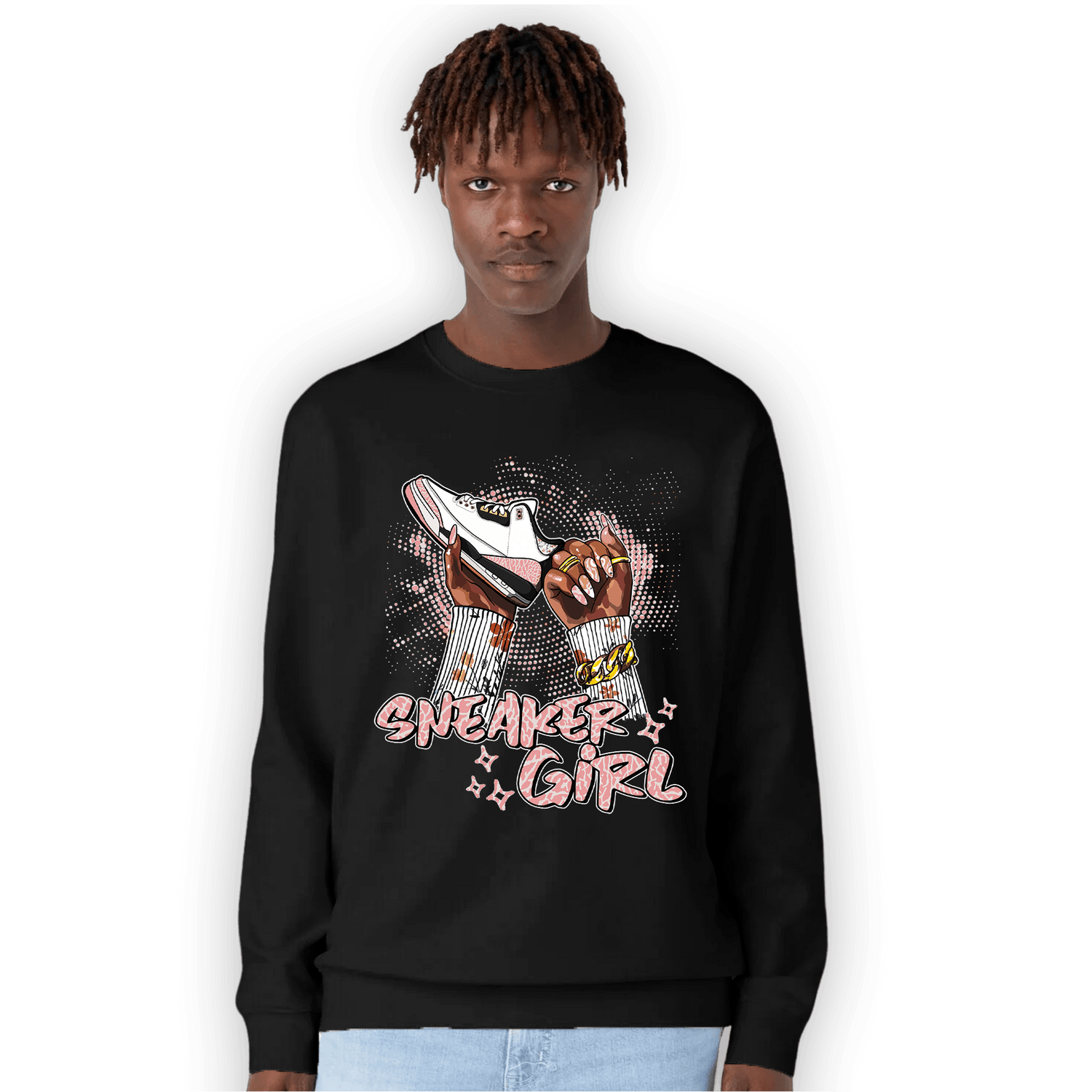 Red Stardust 3s Sweatshirt Match Sneaker Girl Nail - NastyJamz