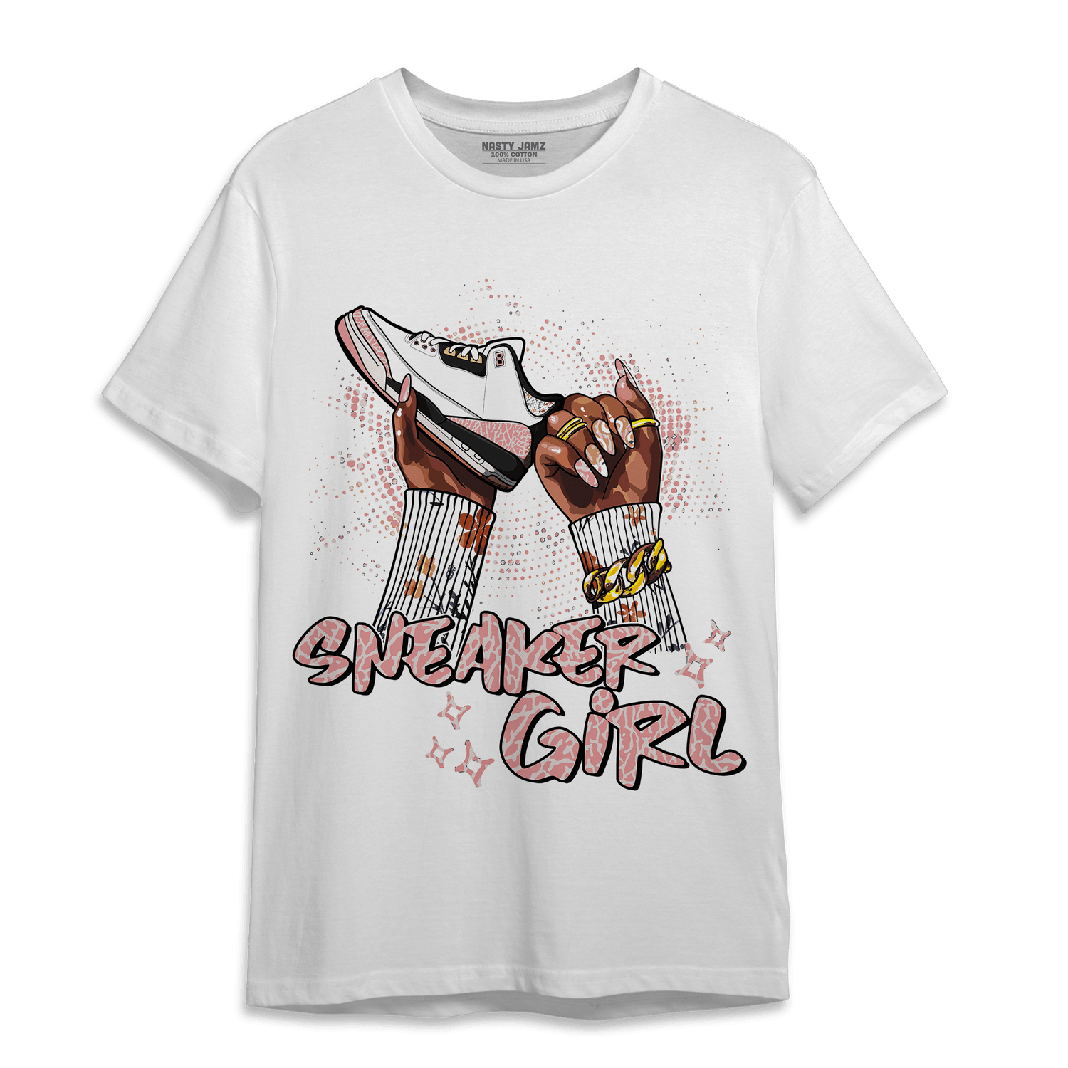 Red Stardust 3s T Shirt Match Sneaker Girl Nail - NastyJamz