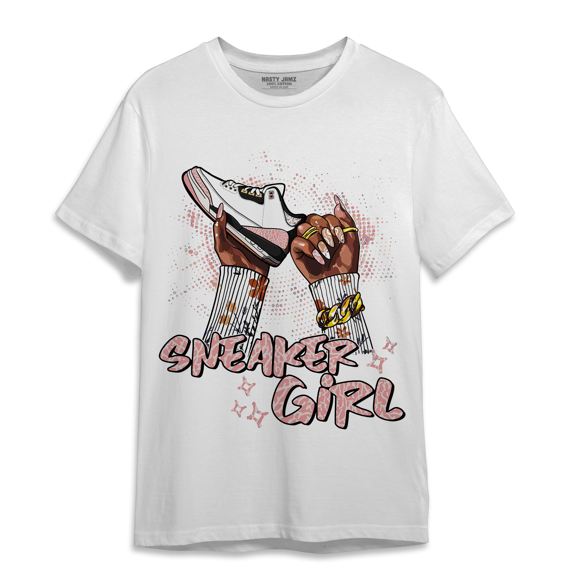 Red Stardust 3s T Shirt Match Sneaker Girl Nail - NastyJamz