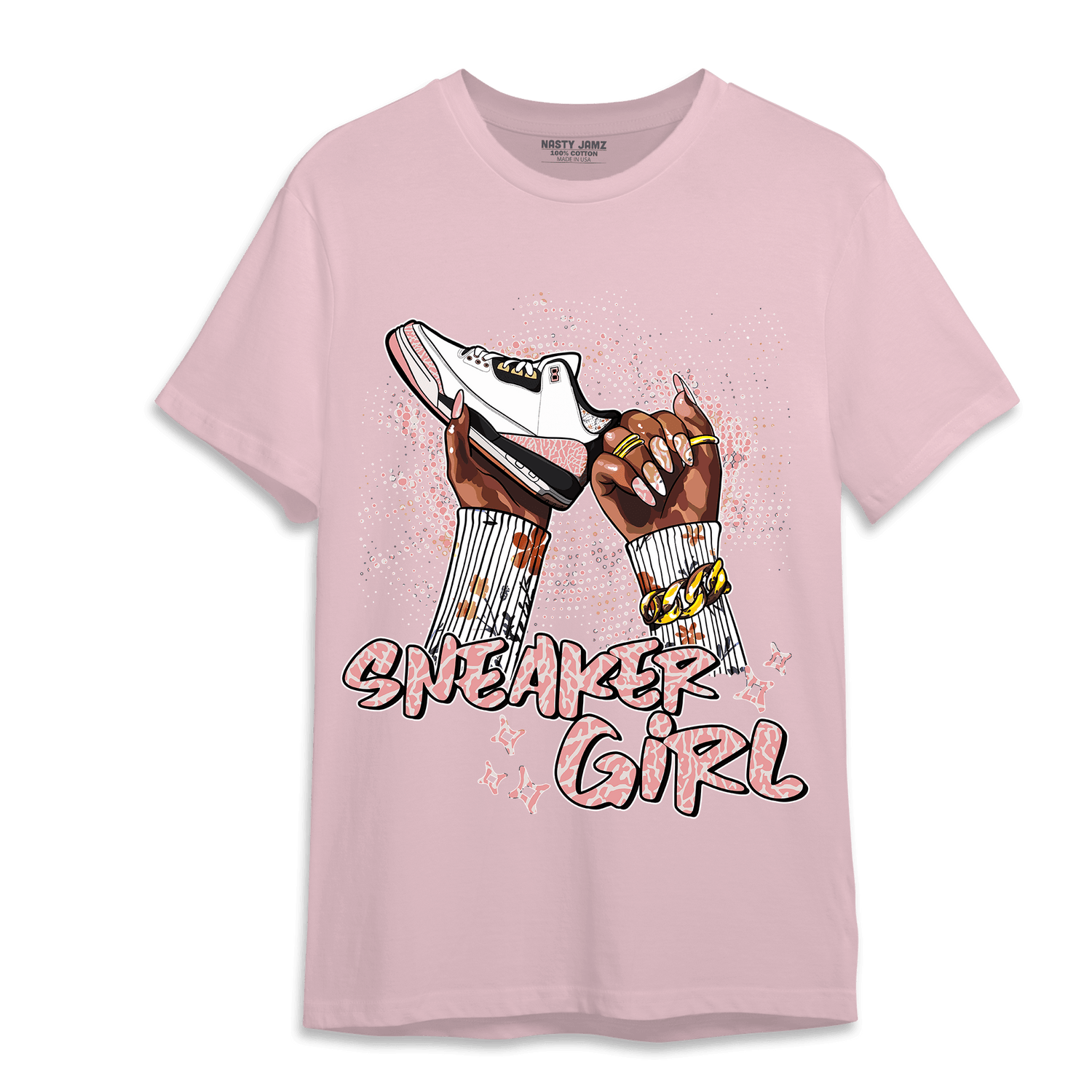 Red Stardust 3s T Shirt Match Sneaker Girl Nail - NastyJamz