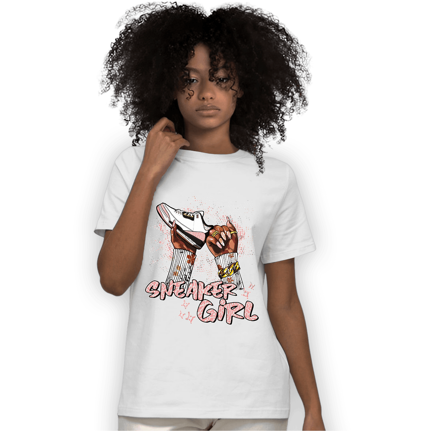 Red Stardust 3s T Shirt Match Sneaker Girl Nail - NastyJamz