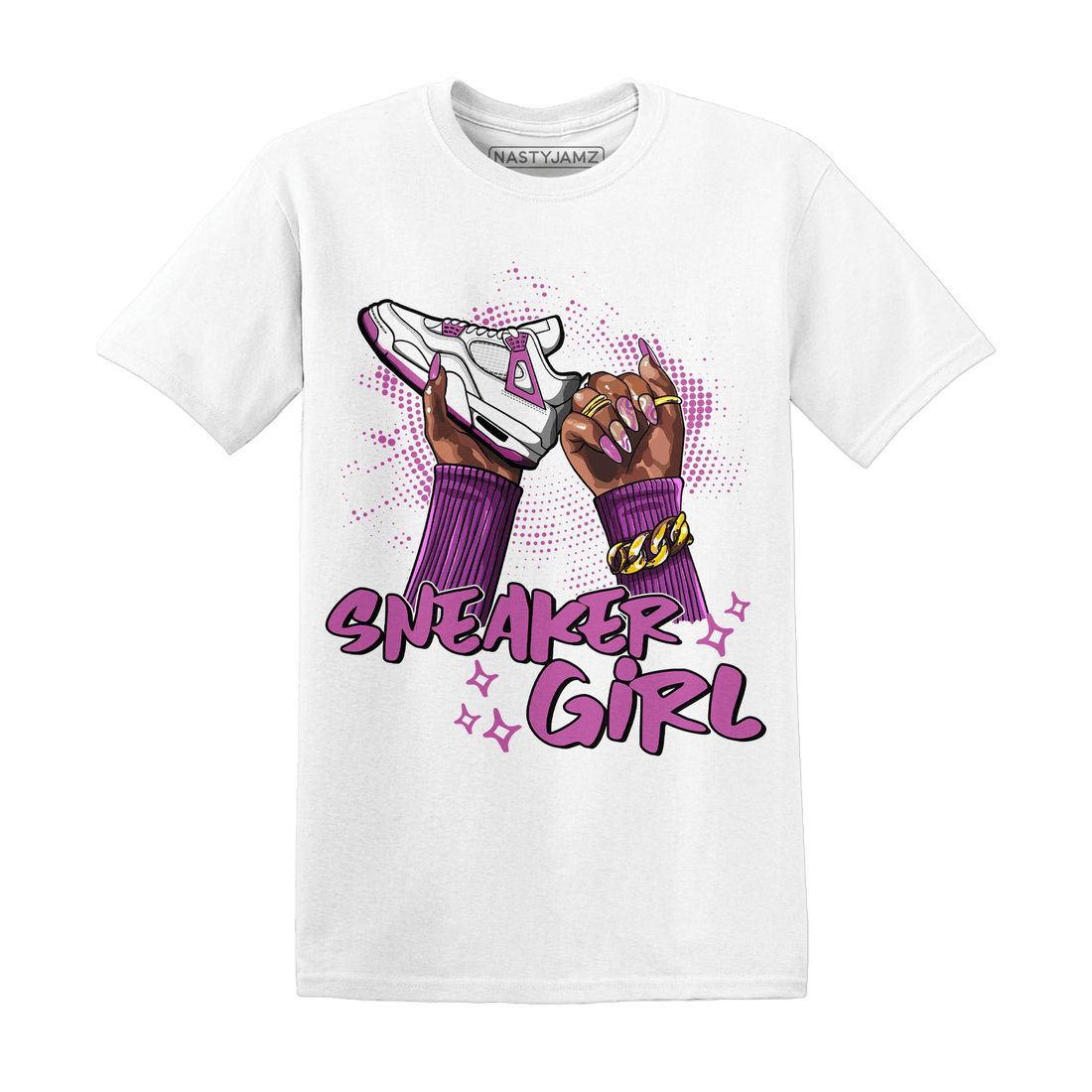 GS Hyper Violet 4s T Shirt Match Sneaker Girl Nail - NastyJamz